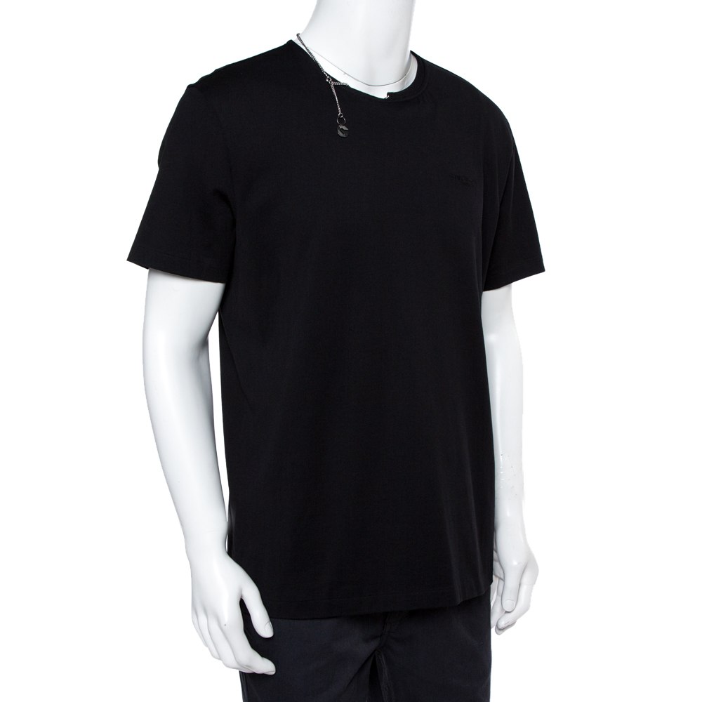 

Givenchy Black Cotton Knit Chain Detail T-Shirt