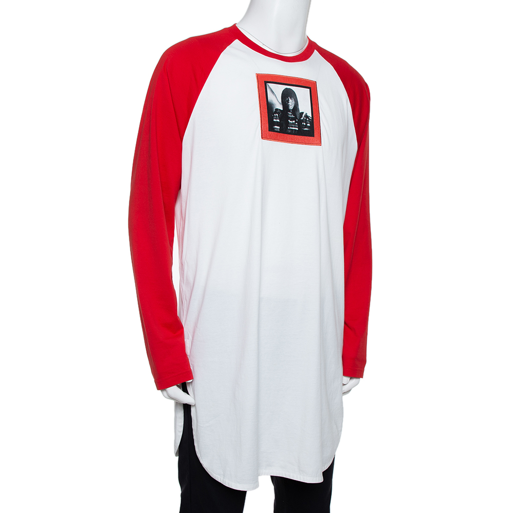 

Givenchy Red & White Printed Cotton Baseball T-Shirt