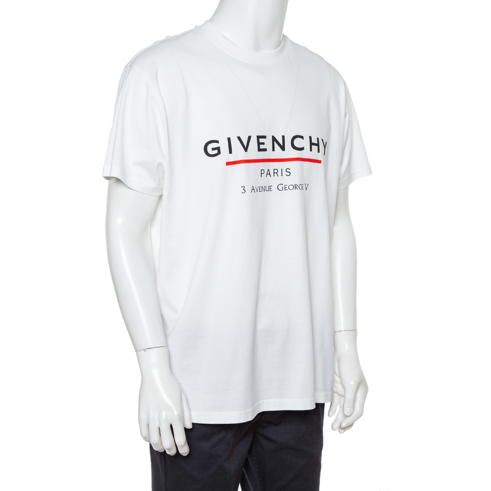 

Givenchy White Cotton Logo Print Crewneck T-Shirt