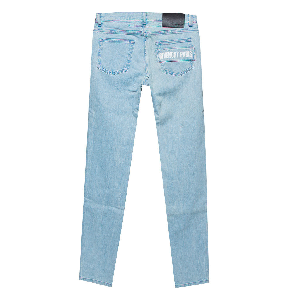 

Givenchy Blue Denim Logo Patch Detail Straight Leg Jeans