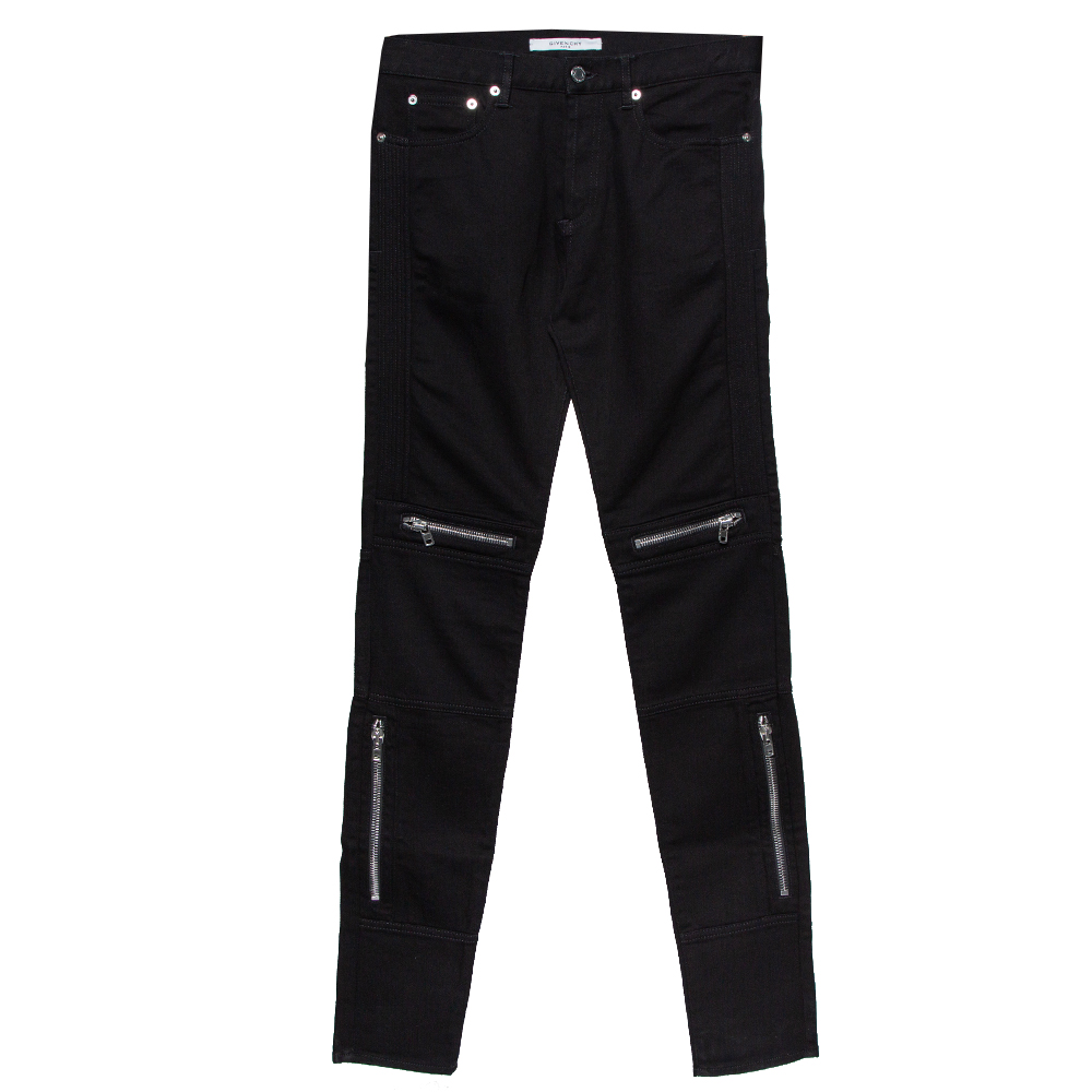 Pre-owned Givenchy Black Denim Rico Slim Fit Biker Jeans S