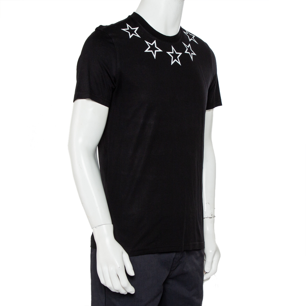 

Givenchy Black Star Print Cotton Crewneck T-Shirt