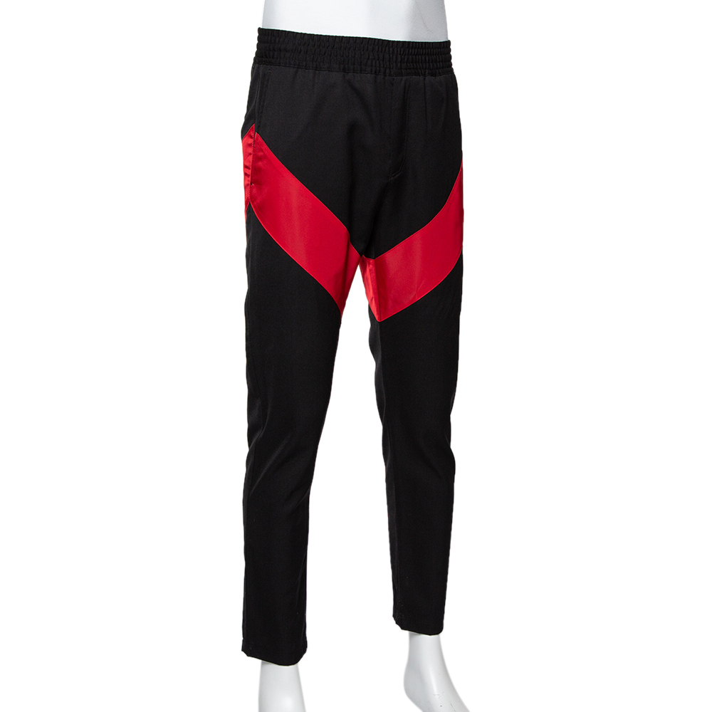 

Givenchy Black Wool Contrast Trim Detail Track Pants