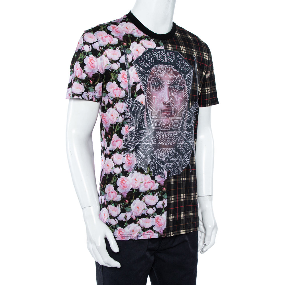 

Givenchy Multicolor Tartan Floral Madonna Printed T-Shirt