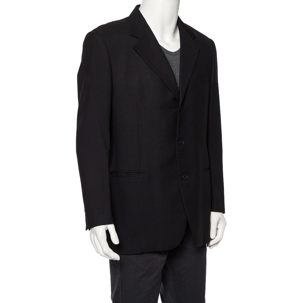 

Givenchy Vintage Midnight Blue Wool Button Front Blazer, Navy blue