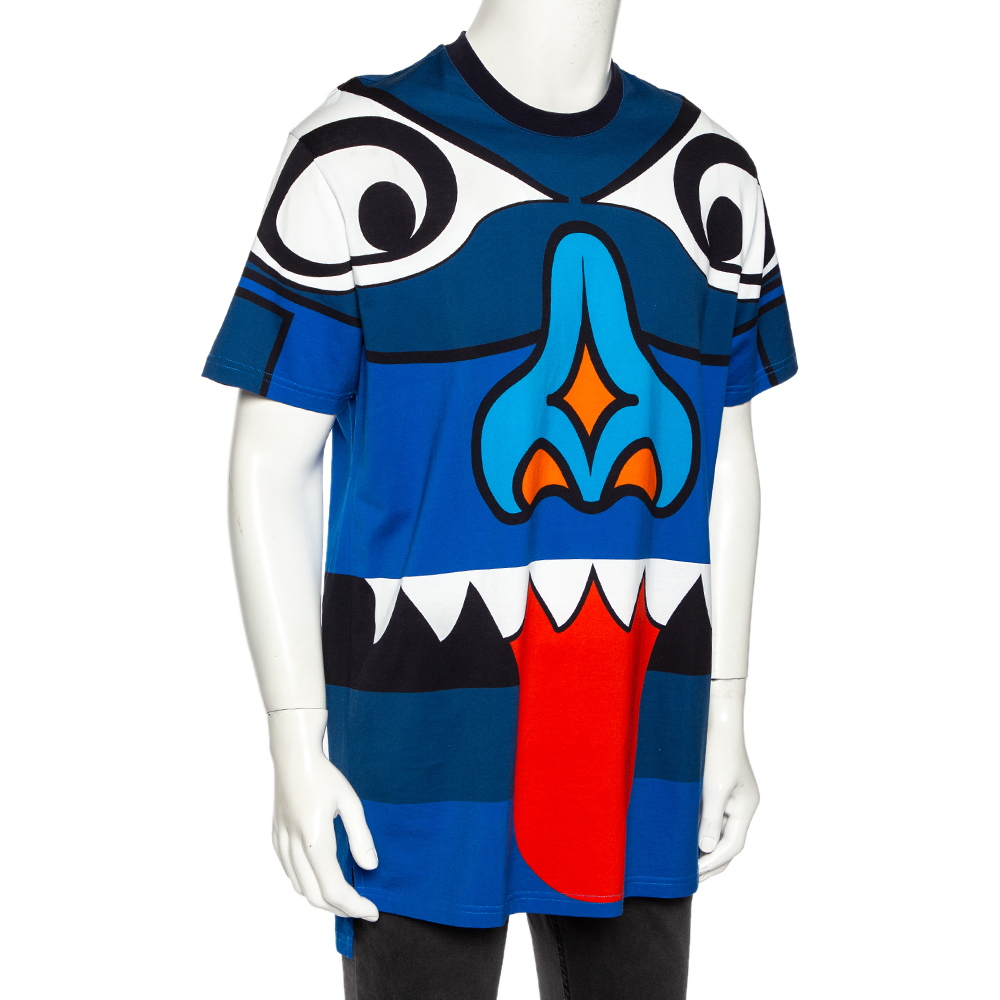 

Givenchy Blue Totem Print Cotton Jersey Columbian Fit T-Shirt