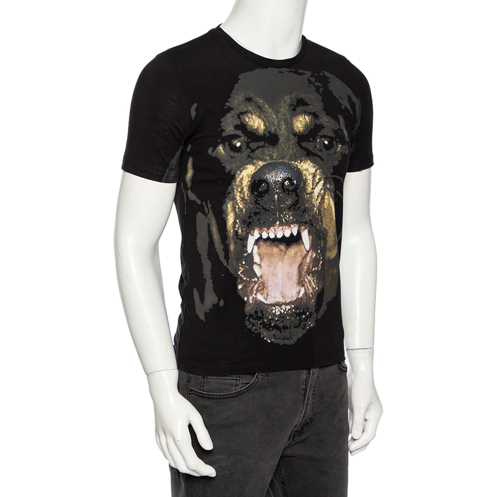 

Givenchy Black Rottweiler Print Cotton Jersey Crew Neck T-Shirt