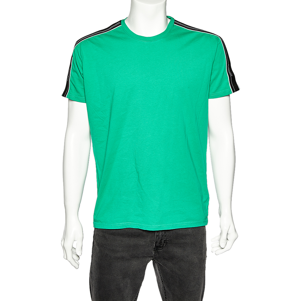 

Givenchy Green Cotton Contrast Logo Tape Detail Regular Fit T-Shirt M