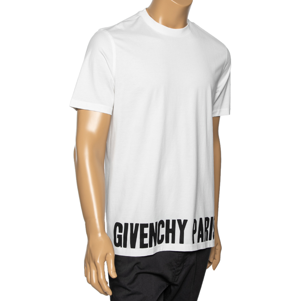 

Givenchy White Cotton Logo Printed Crew Neck T-Shirt
