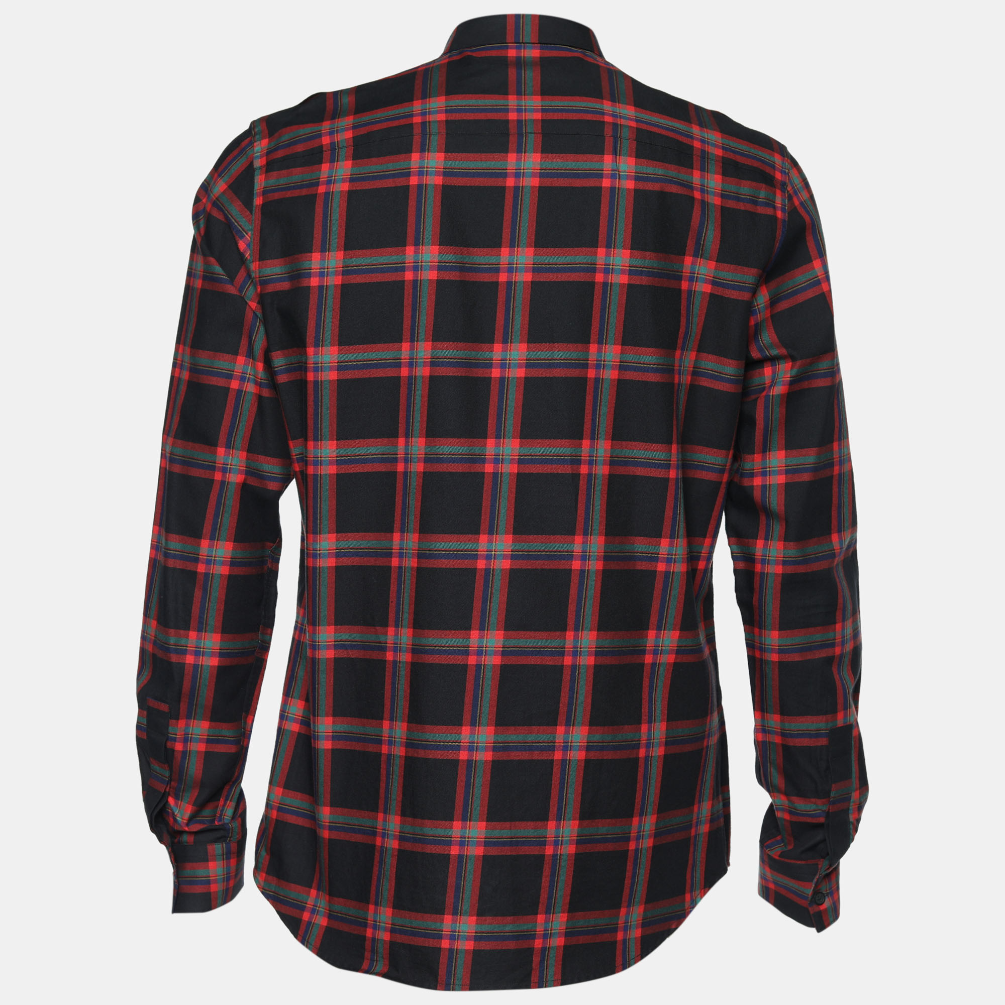 

Givenchy Black & Red Tartan Cotton Pocket Detail Shirt