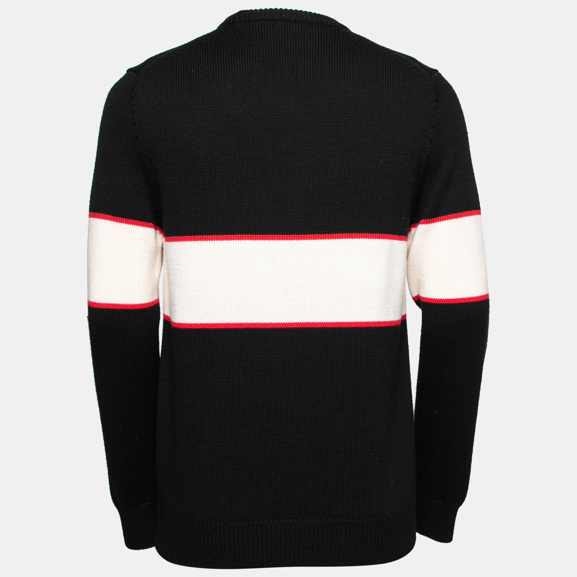 

Givenchy Black Logo Intarsia Knit Wool Long Sleeve Sweater
