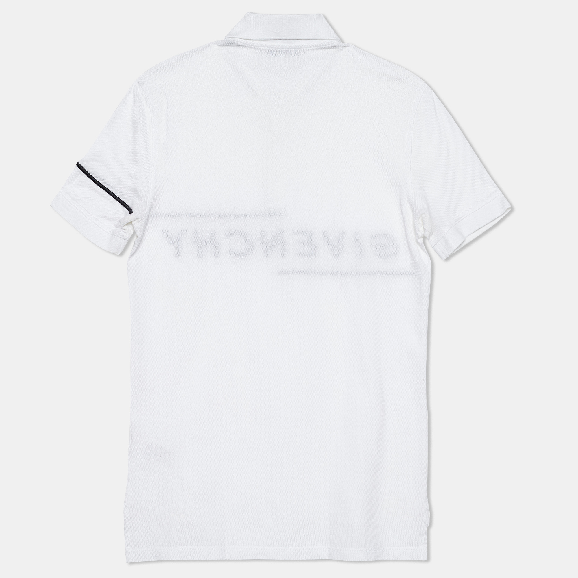 

Givenchy White Cotton Logo Detail Polo T-Shirt