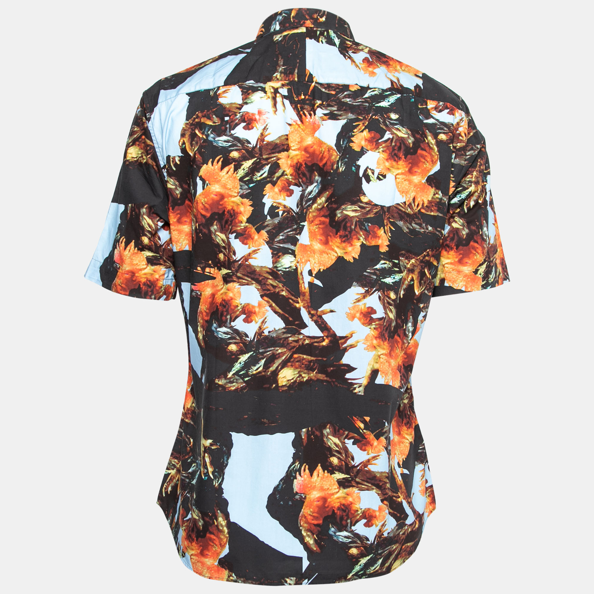 

Givenchy Light Blue Cockfight Print Cotton Short Sleeve Shirt