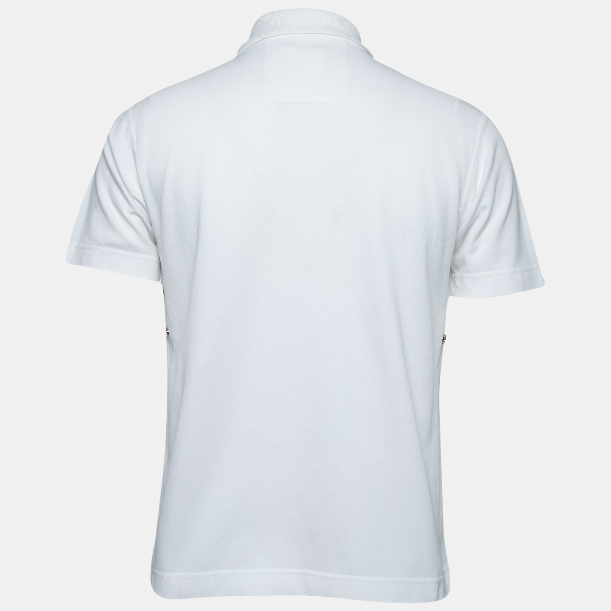 

Givenchy White Cotton Pique Zip Detail Short Sleeve Polo T-Shirt