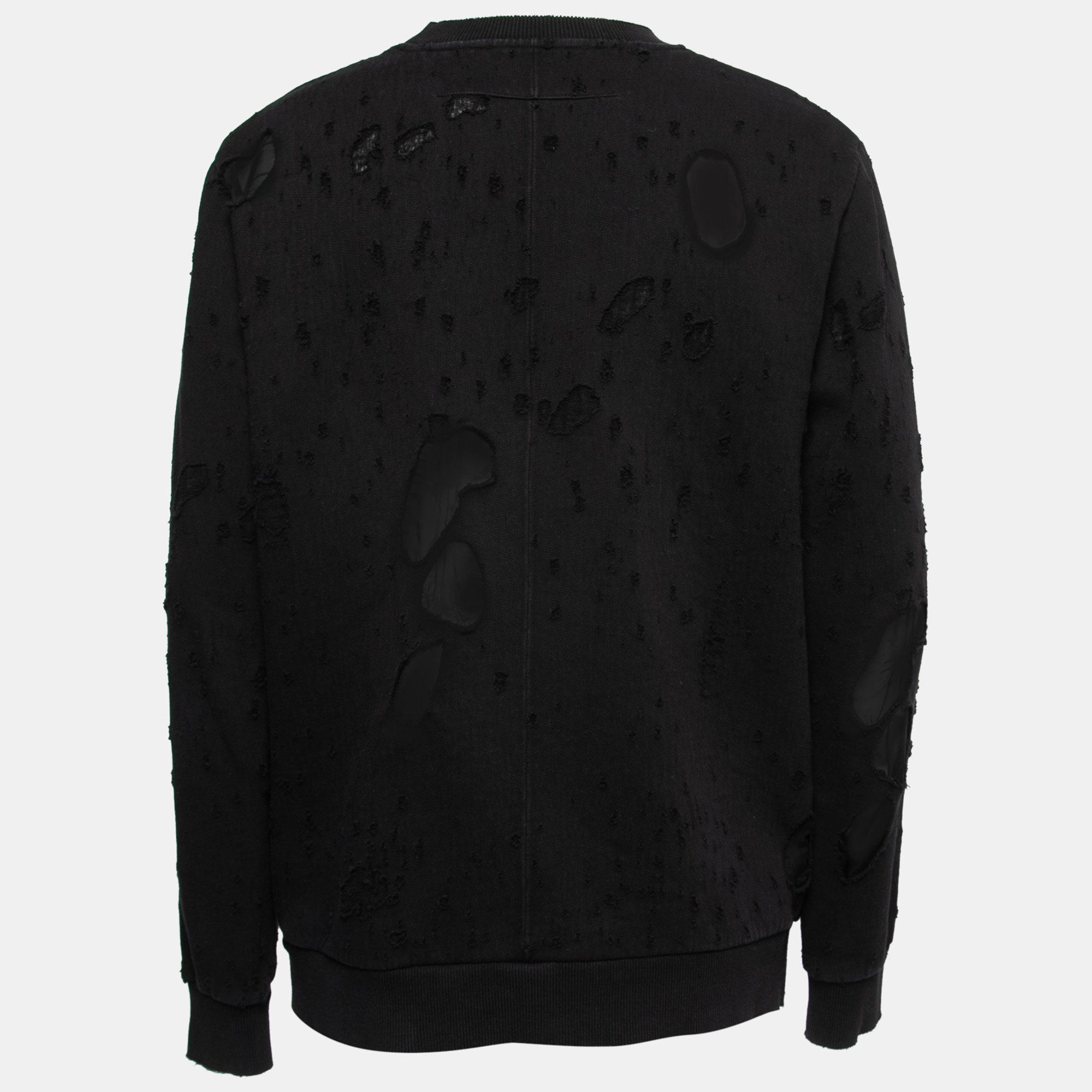 

Givenchy Black Distressed Cotton Logo Print Sweatshirt