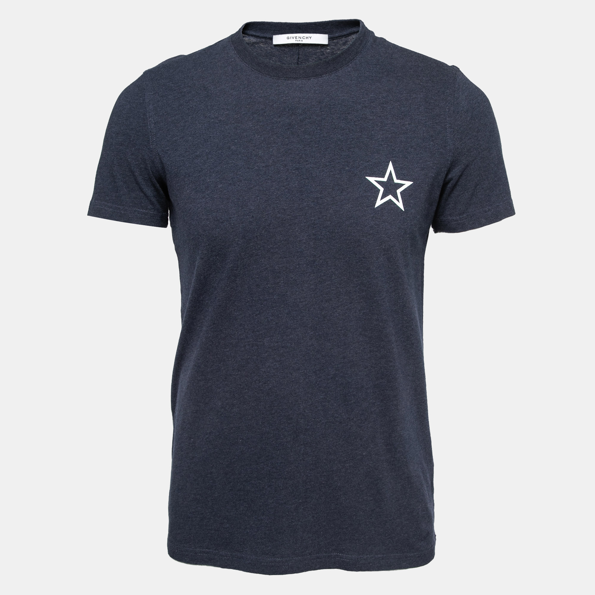 Pre-owned Givenchy Navy Blue Cotton Star Printed Short Sleeve T-shirt Xs