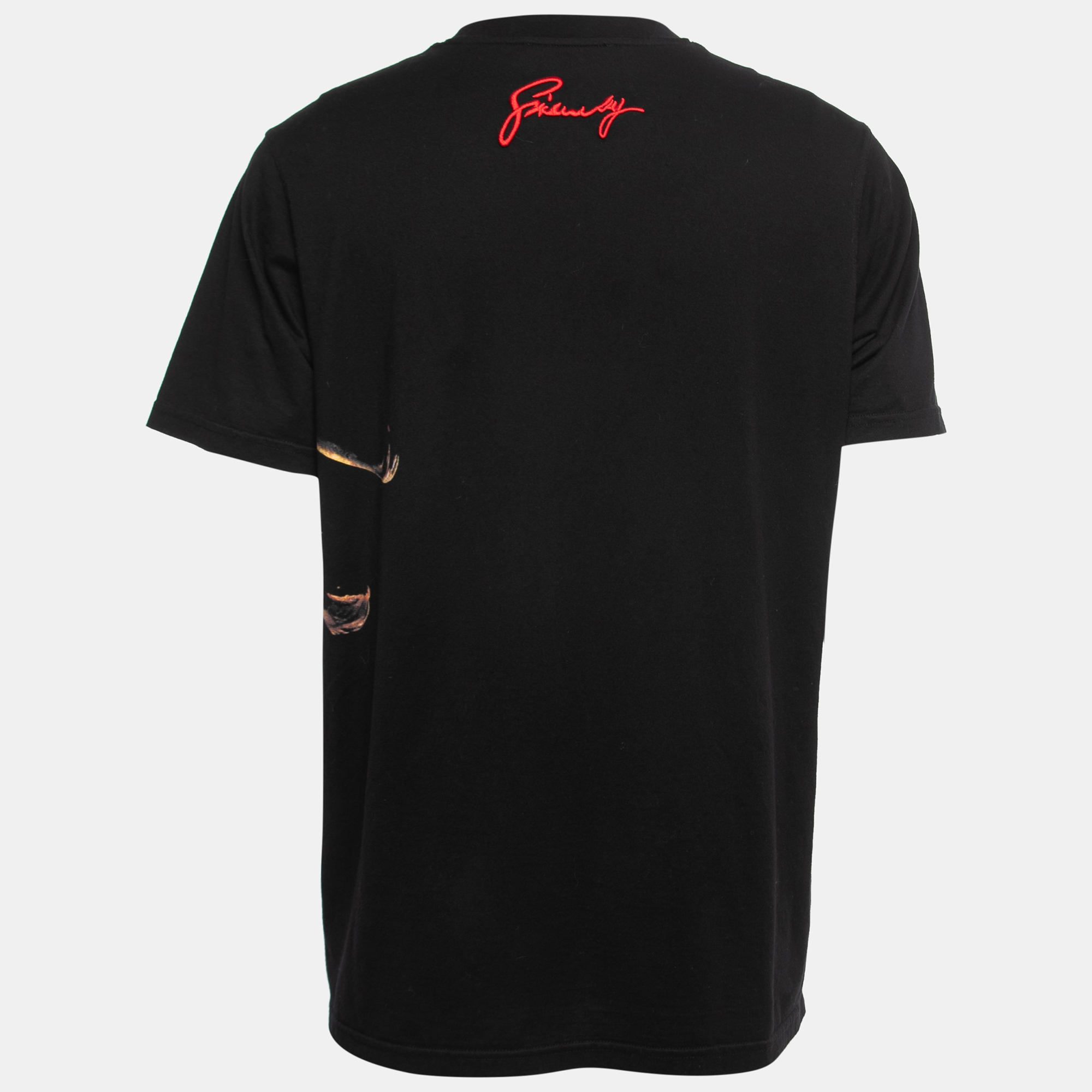 

Givenchy Black Cotton Lion Printed Crew Neck T-Shirt