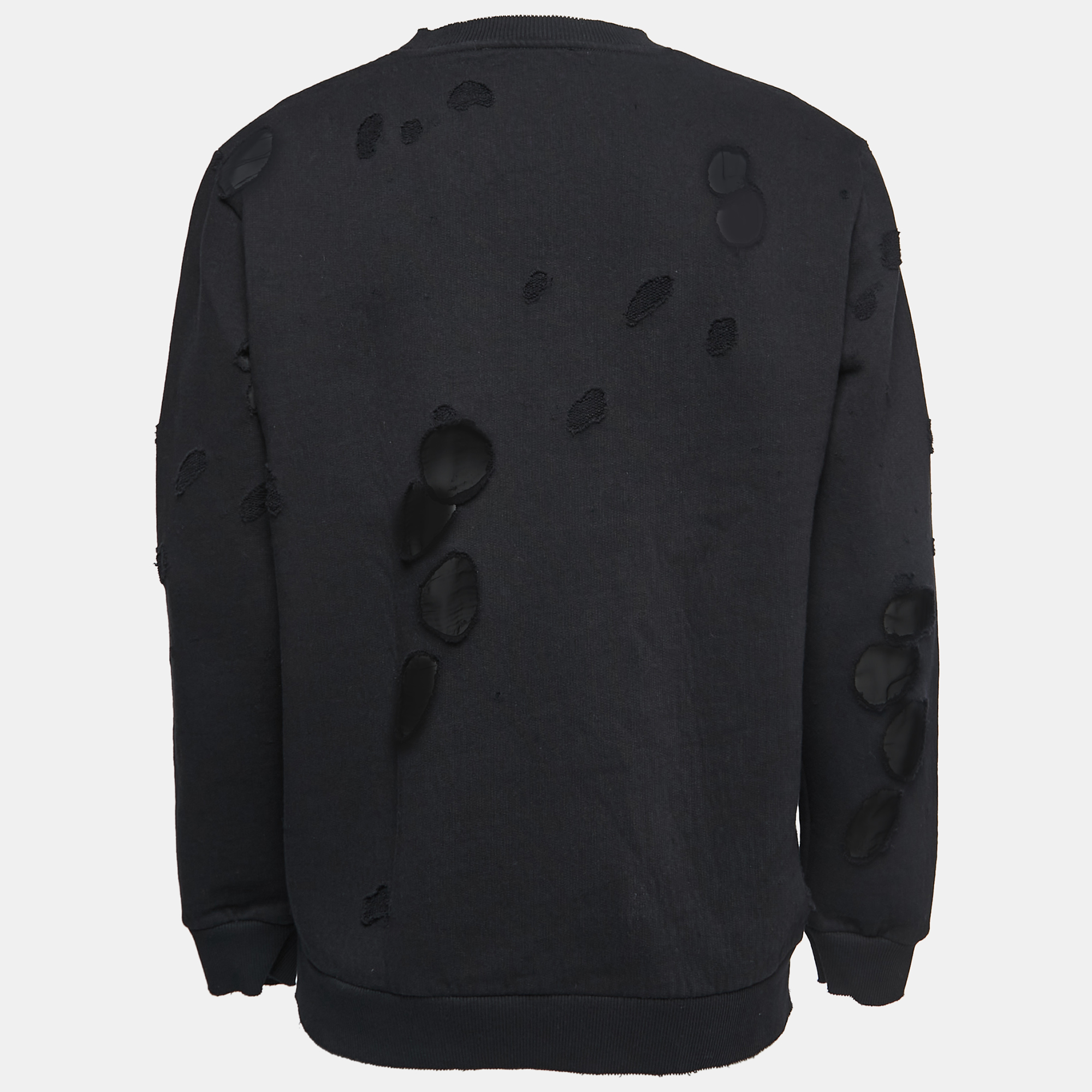 

Givenchy Black Distressed Cotton Logo Print Sweatshirt