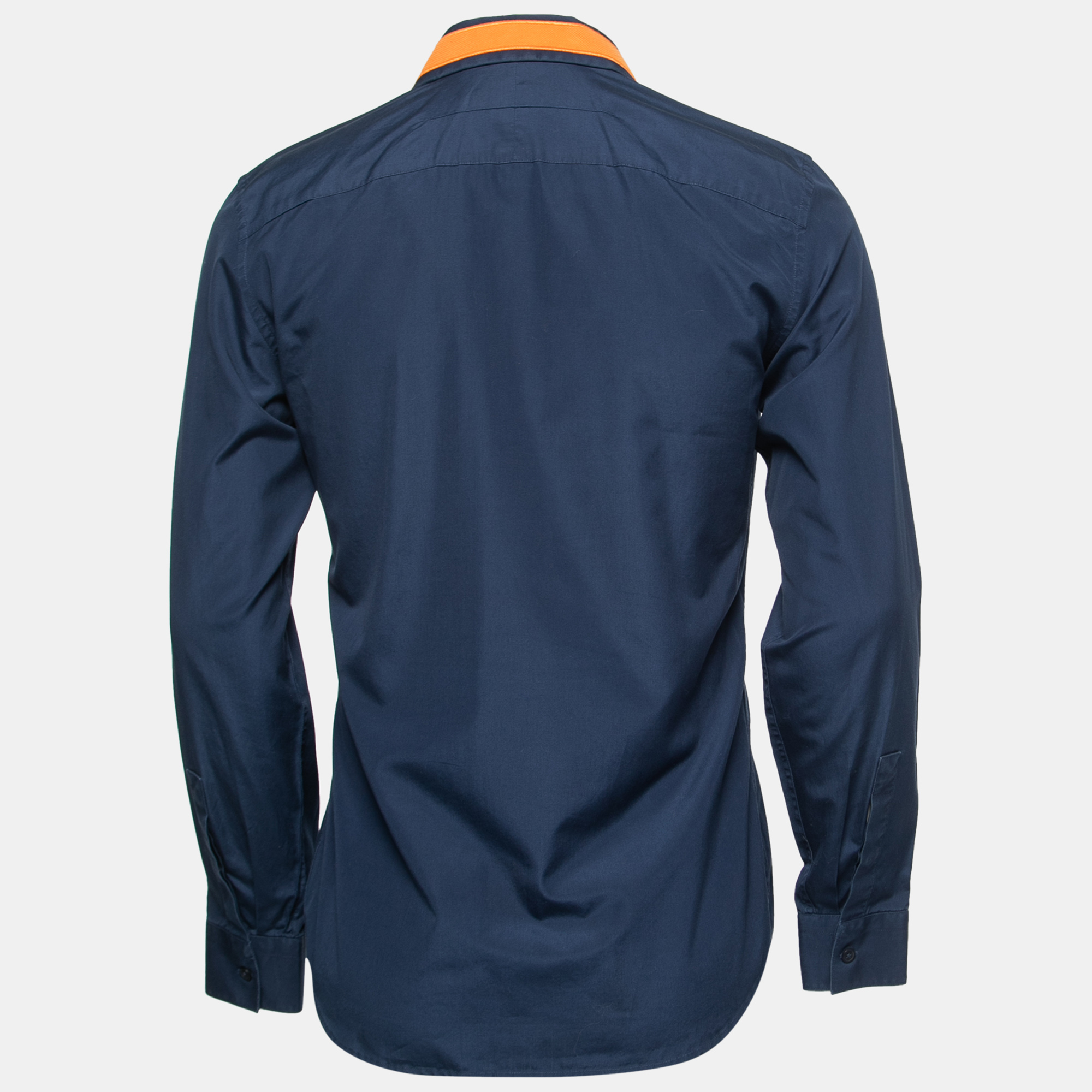 

Givenchy Navy Blue Cotton Star Embroidered Collar Shirt