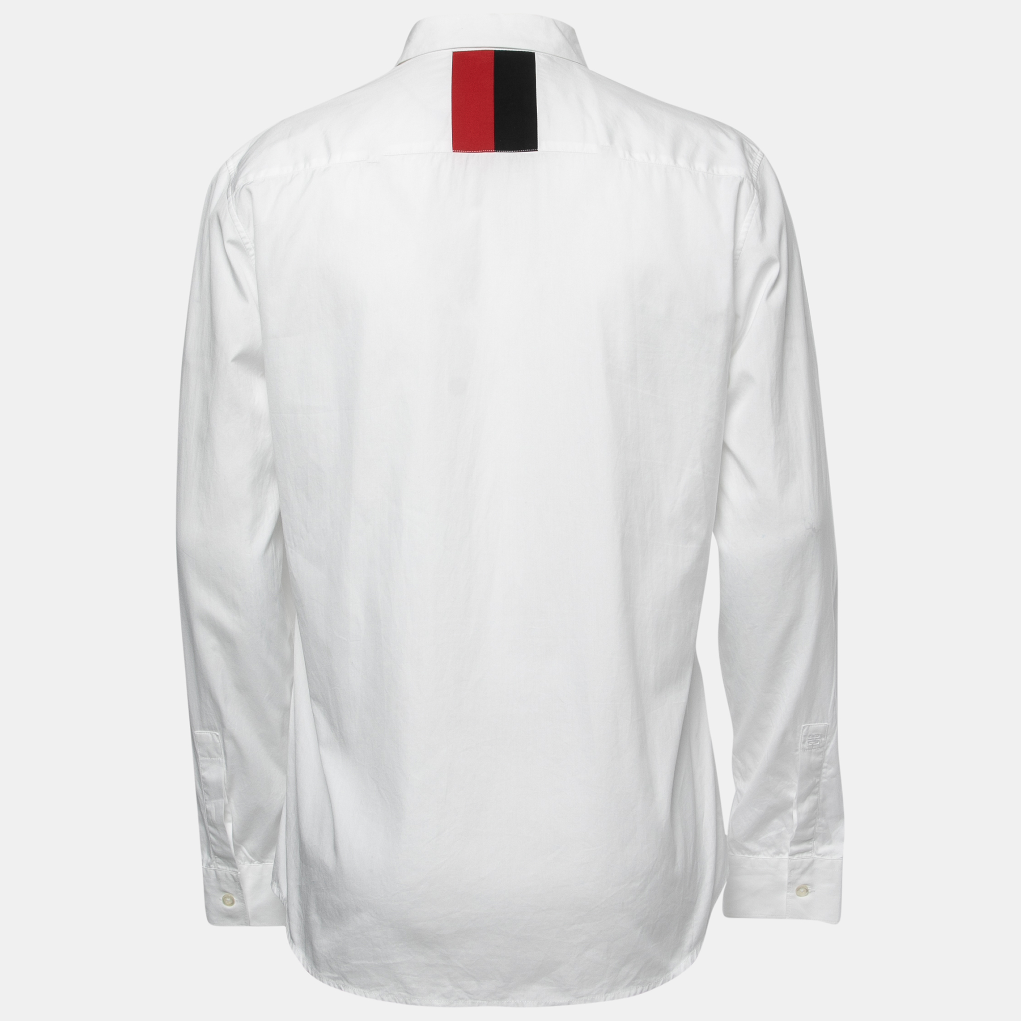 

Givenchy White Contrast Stripe Detail Cotton Full Sleeve Shirt