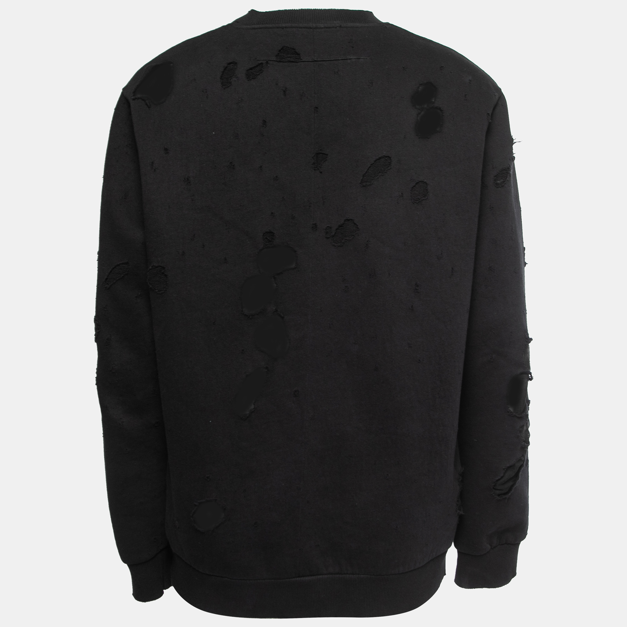 

Givenchy Black Distressed Cotton Logo Print Sweatshirt