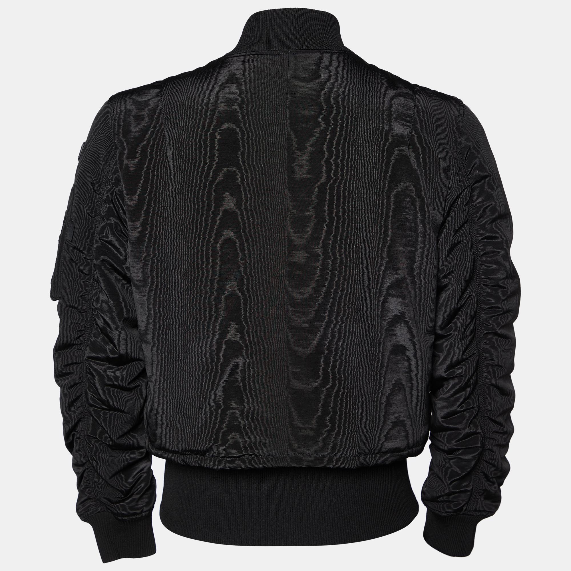 

Givenchy Black Moiré And Trompe-l'oeil Effect Bomber Jacket