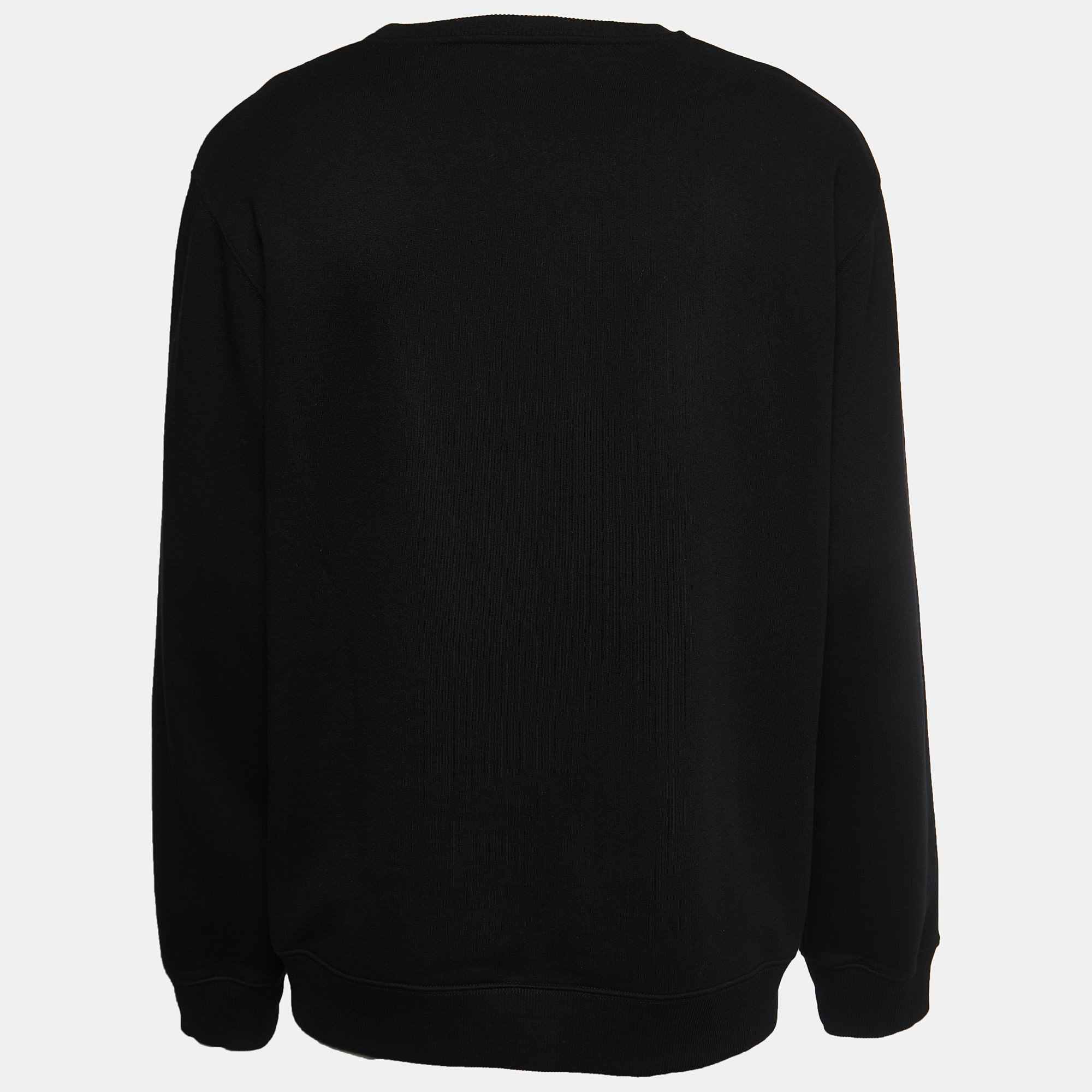 

Givenchy Black Cotton Knit Tonal 3D Logo Detail Sweatshirt