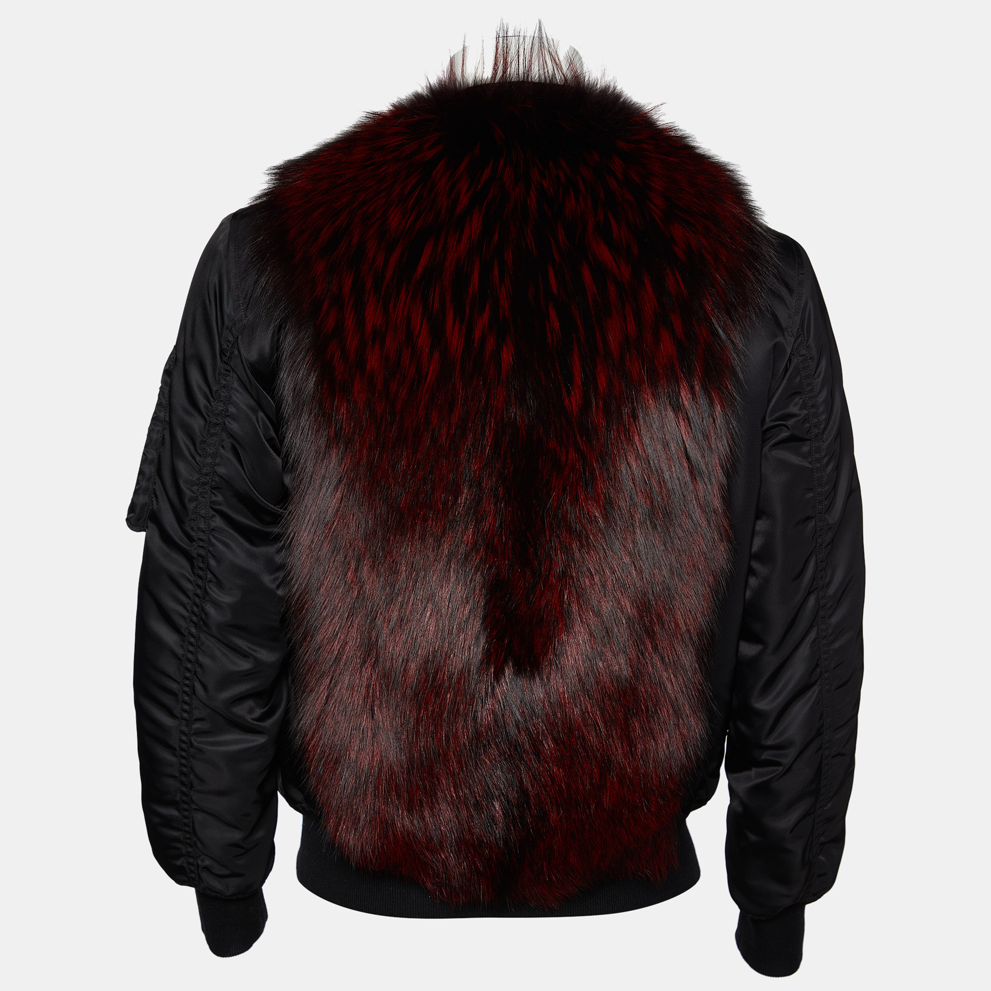 

Givenchy Black Synthetic Fox Fur Collar Detail Jacket