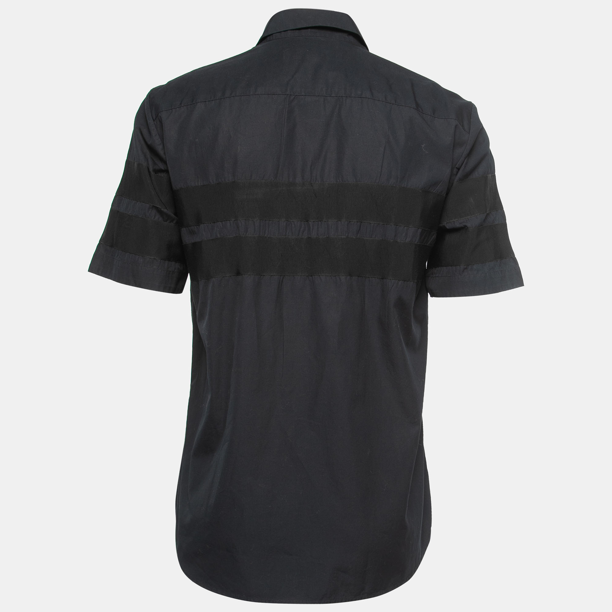 

Givenchy Black Cotton Button Front Half Sleeve Shirt