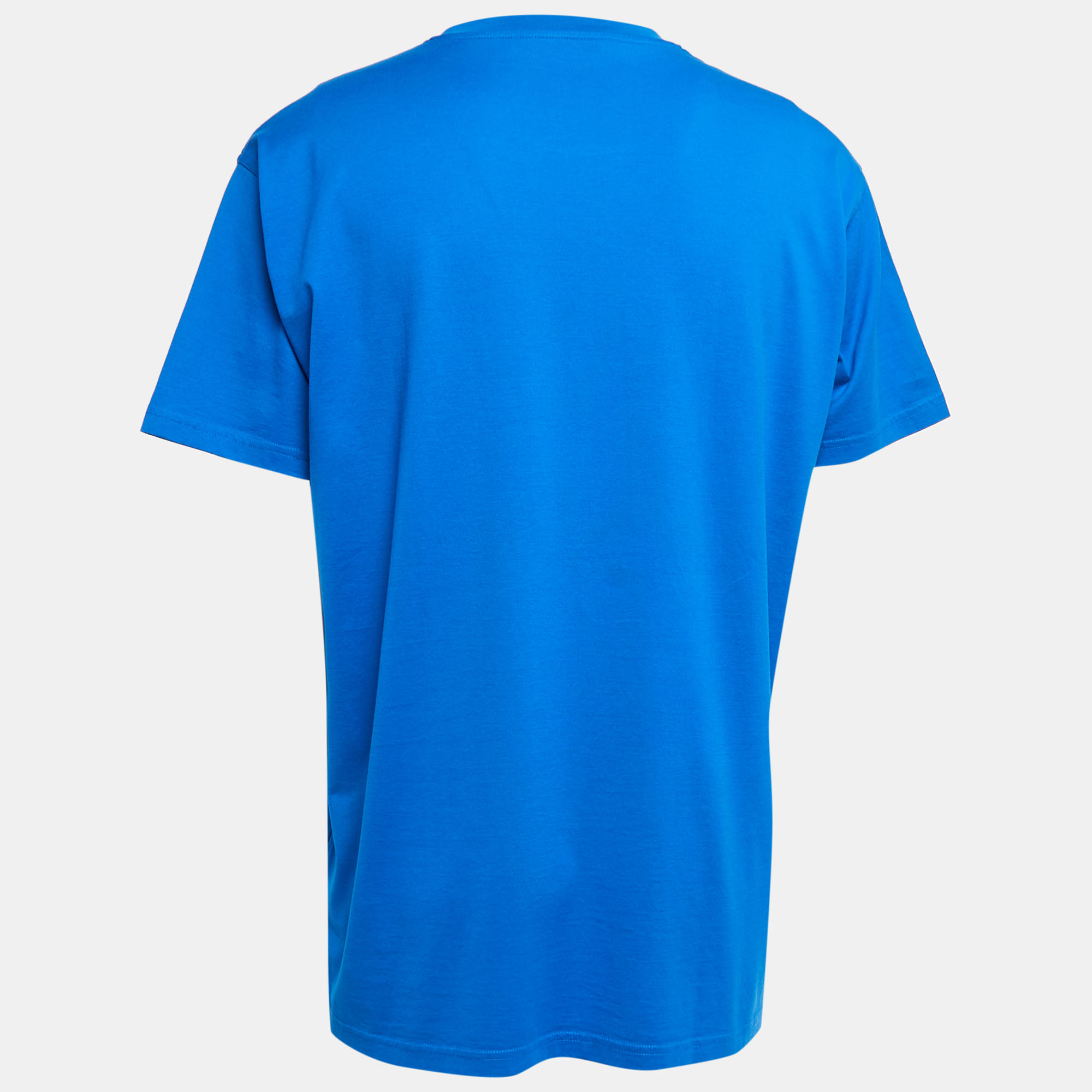 

Givenchy Blue Cotton Logo Print T-Shirt