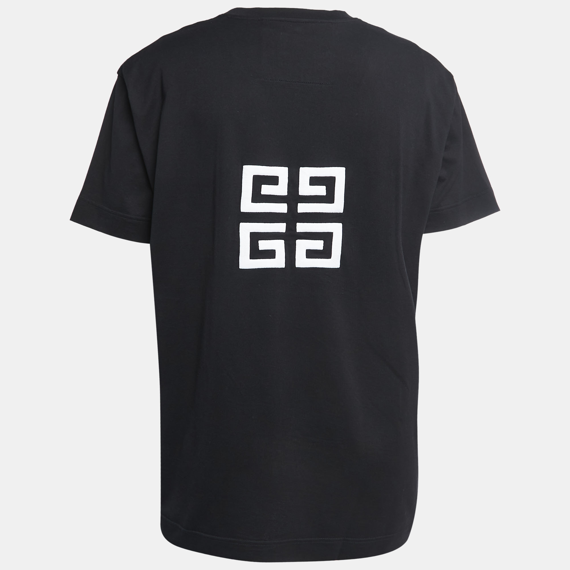

Givenchy Black Logo Embroidered Cotton Crew Neck Half Sleeve Oversized T-Shirt