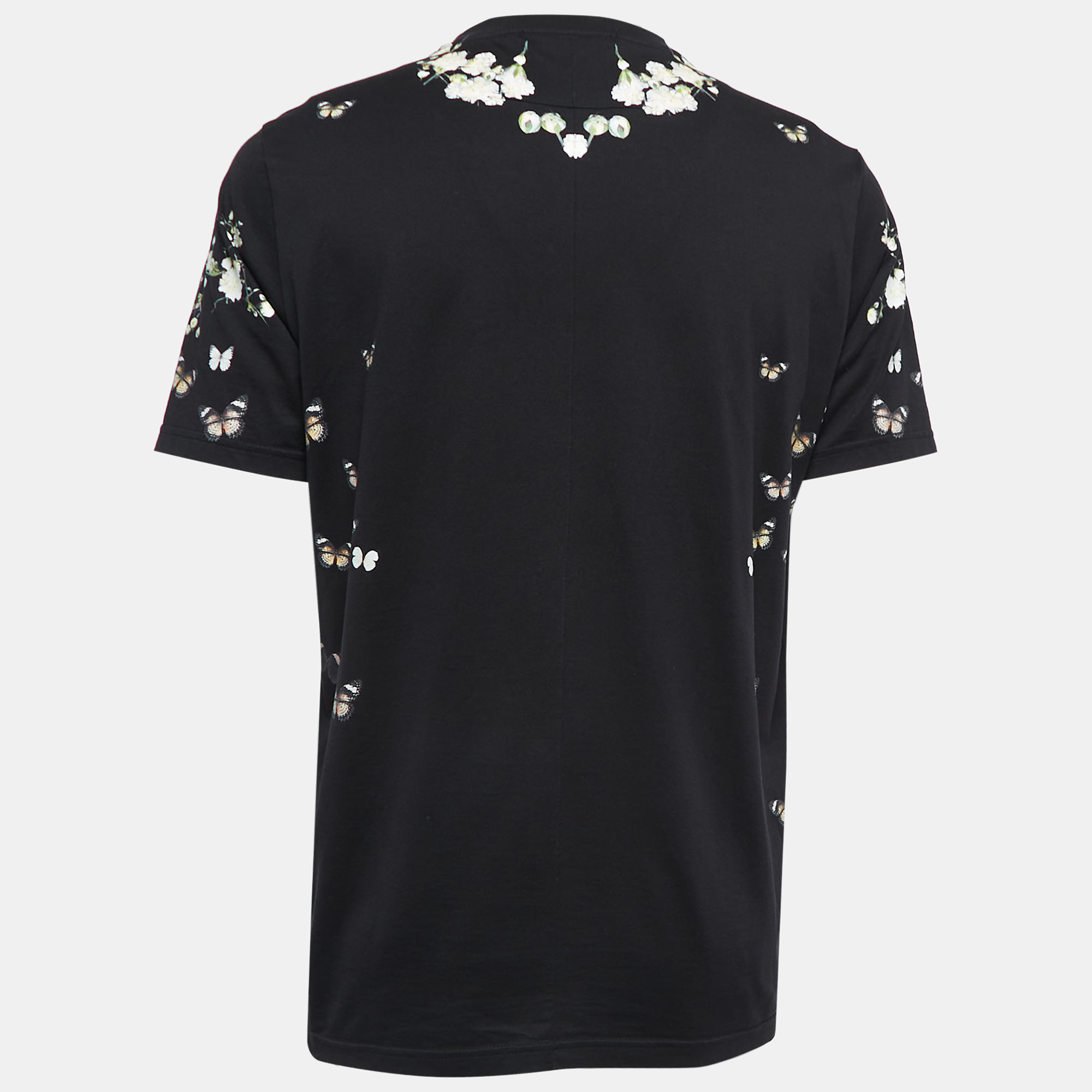 

Givenchy Black Cotton Baby' Breath Madonna Printed T-Shirt