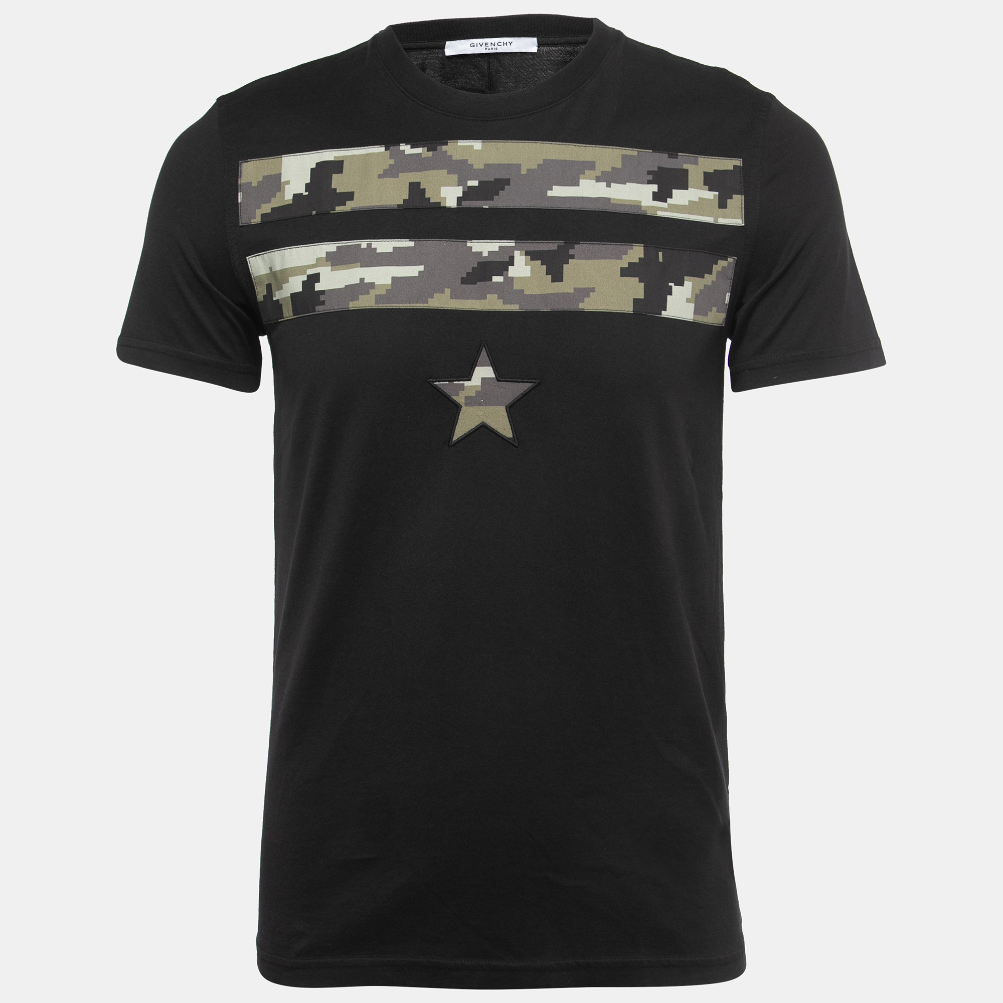 

Givenchy Black Cotton Patch Detail Crew Neck Half Sleeve T-Shirt