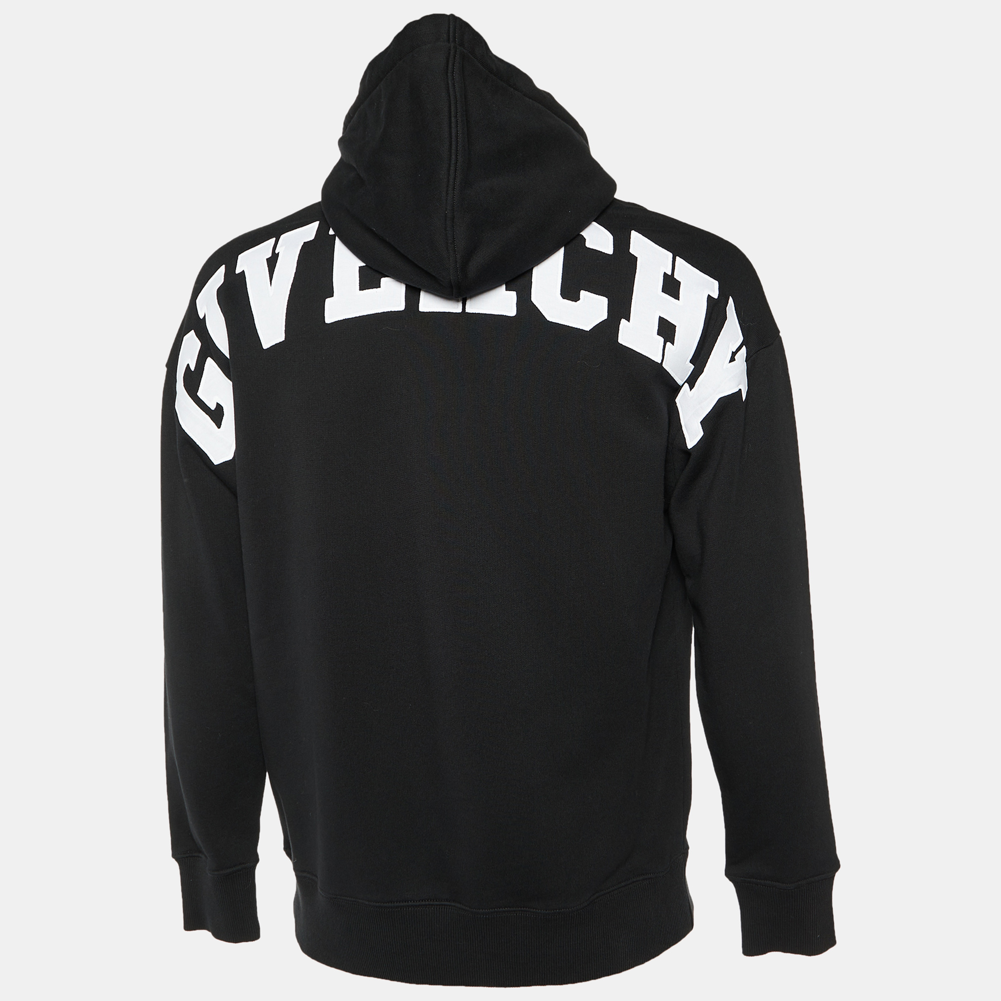 

Givenchy Black Logo Patch Cotton Knit Hoodie