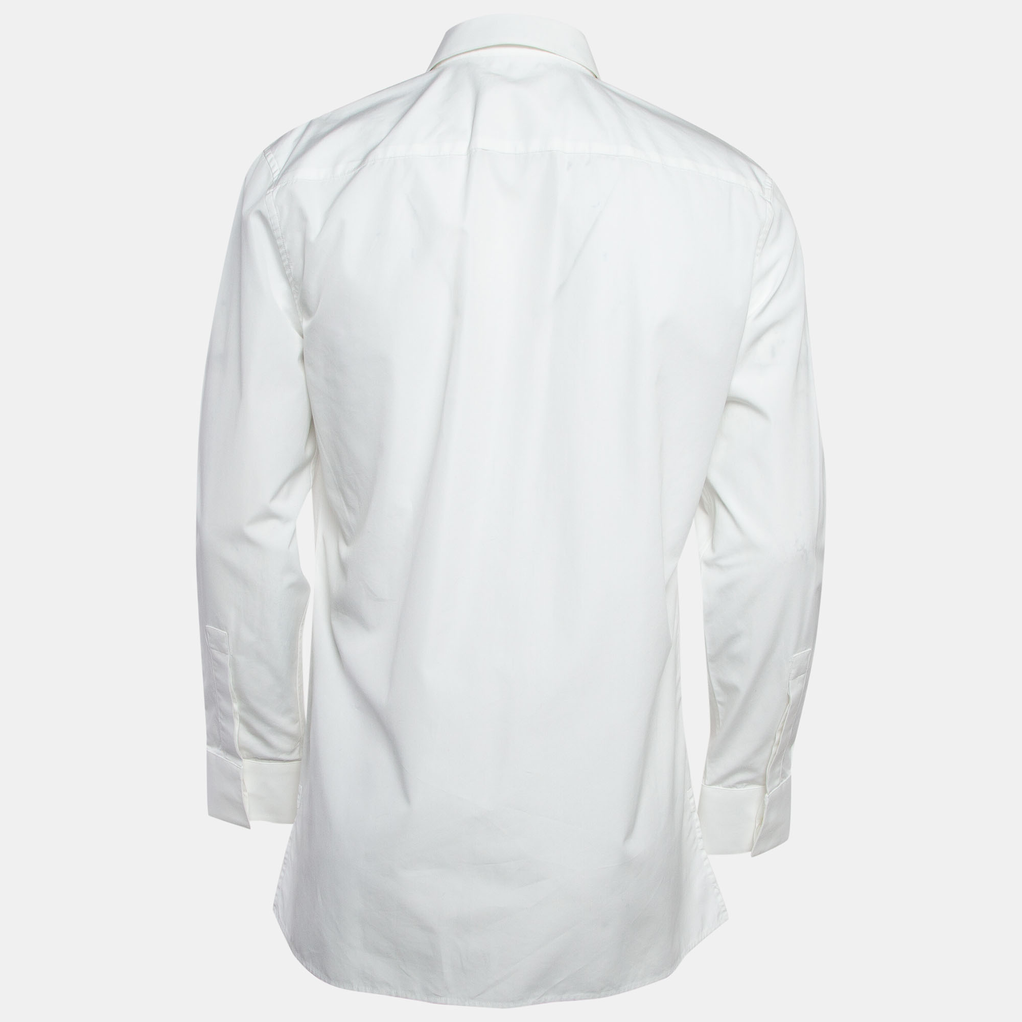 

Givenchy White Cotton Hardware Detail Button-Up Shirt