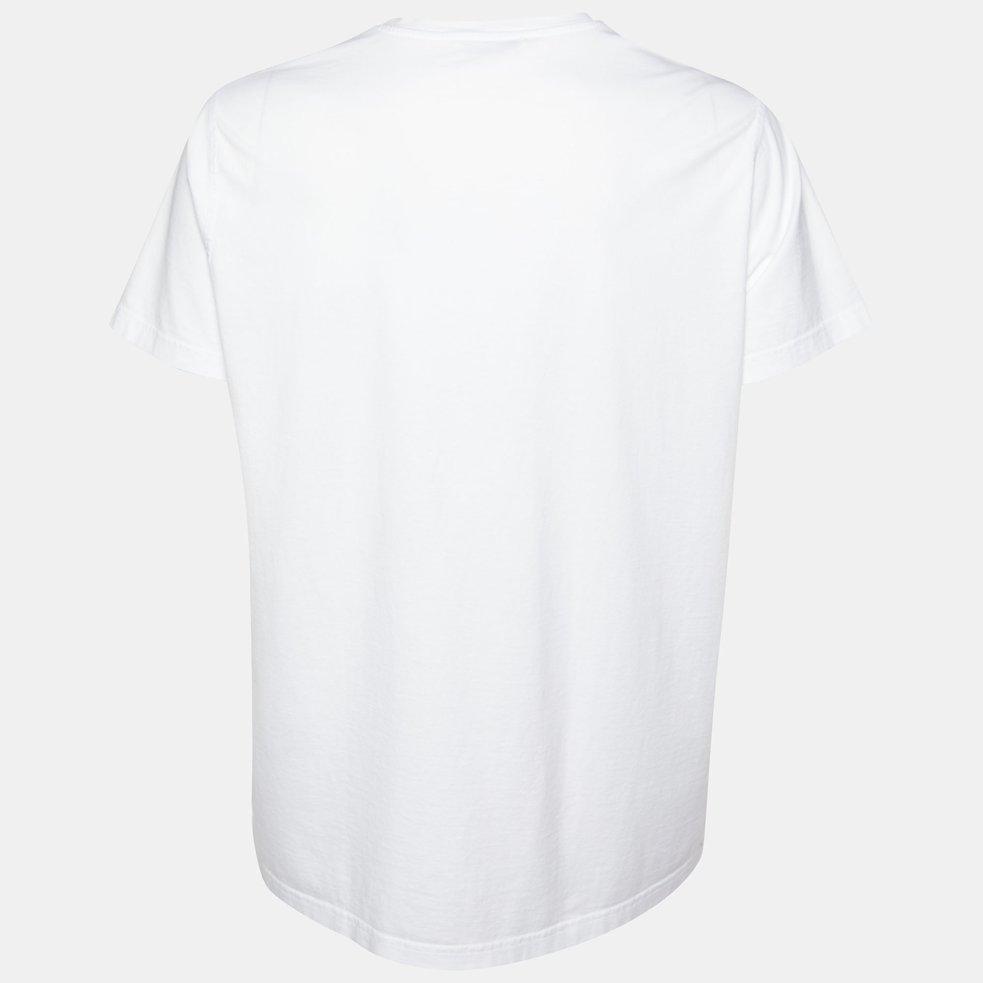 

Givenchy White Tufted Logo Cotton Crew Neck T-Shirt