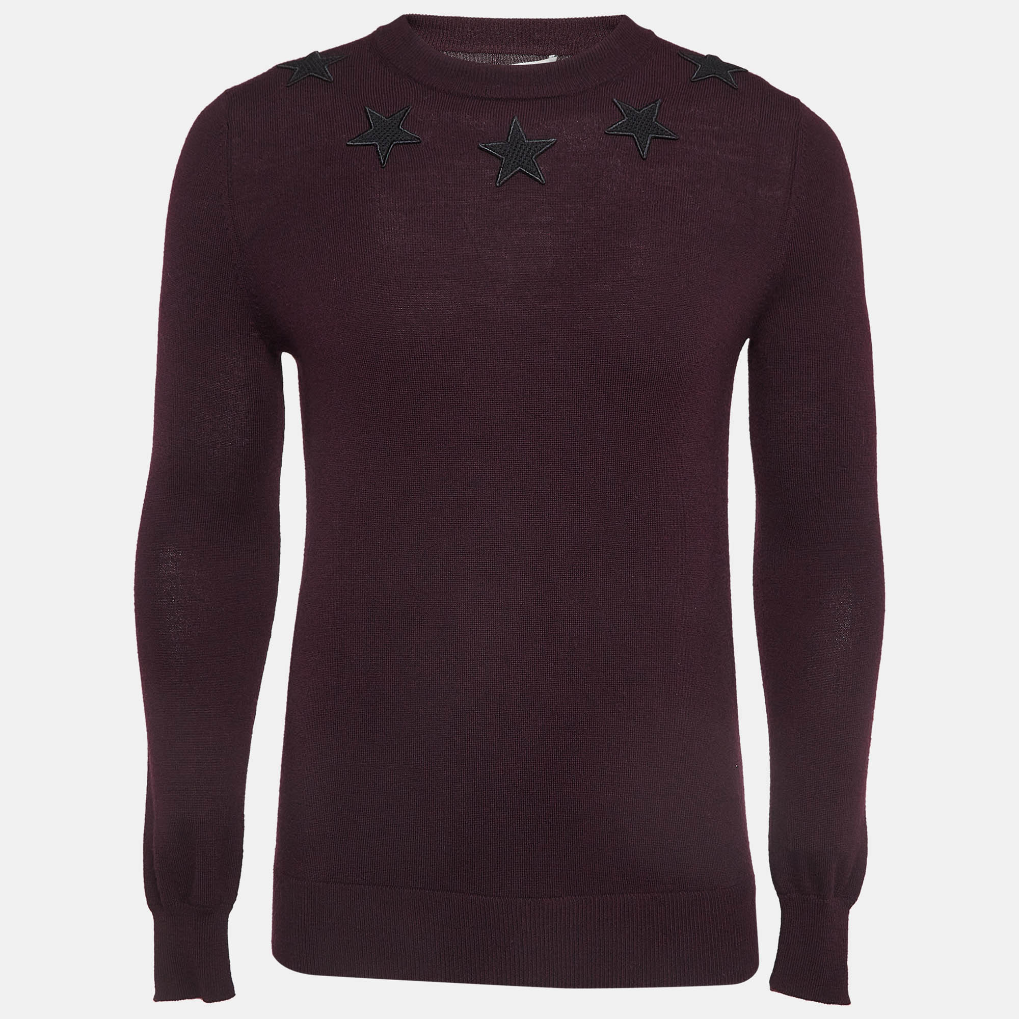 

Givenchy Burgundy Wool Knit Star Badge Detail Sweatshirt XS