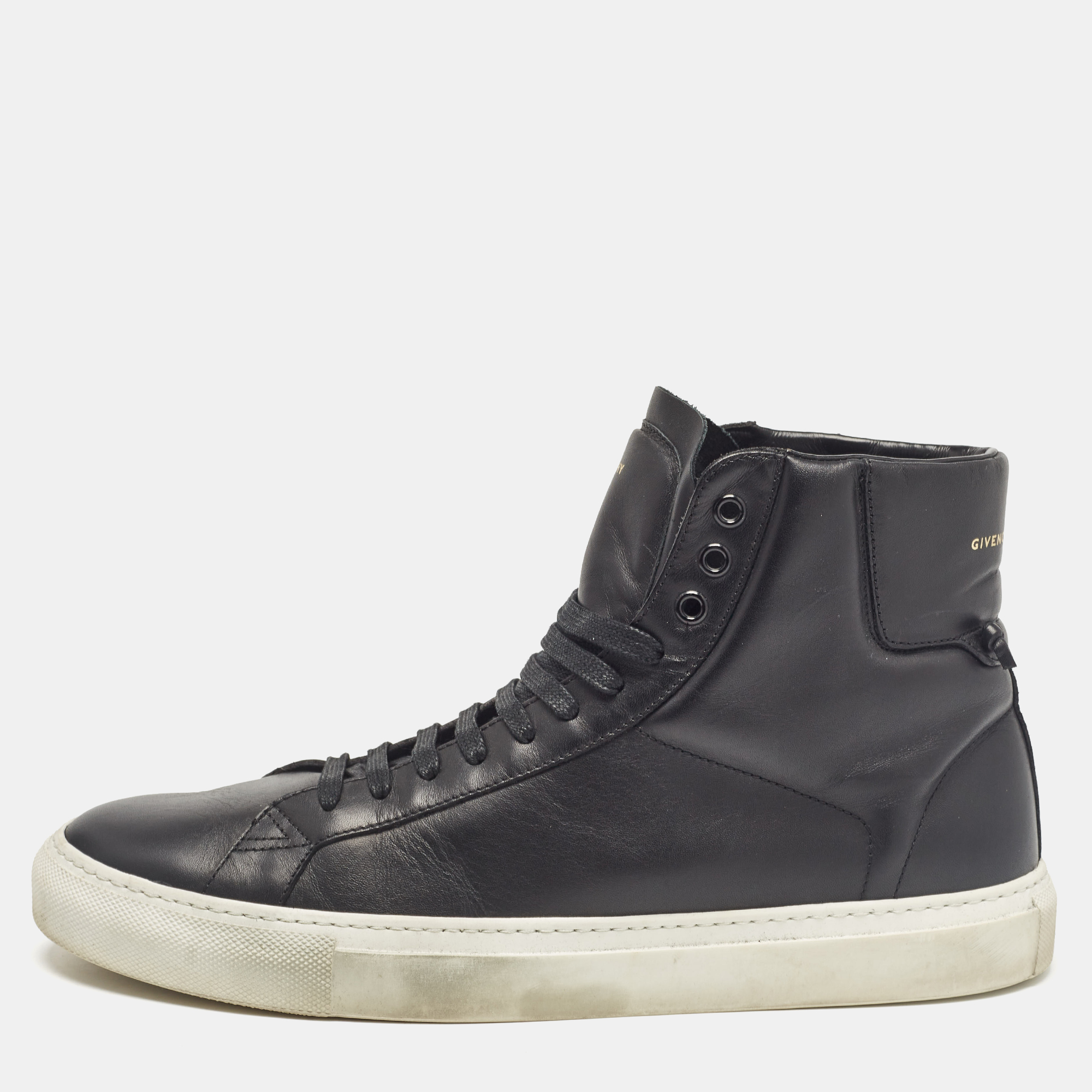 

Givenchy Black Leather Urban Street High Top Sneakers Size