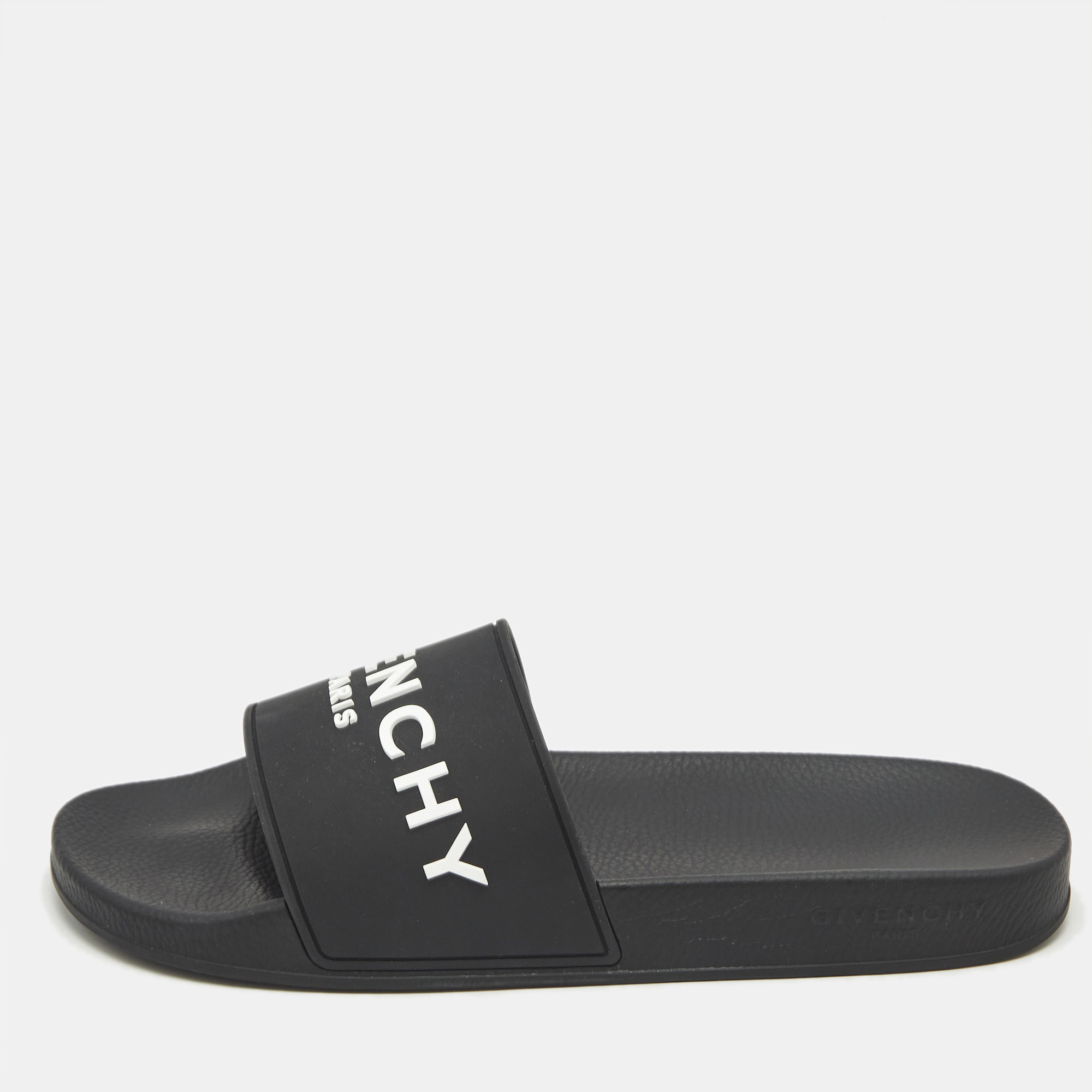 

Givenchy Black Rubber Logo Pool Slides Size