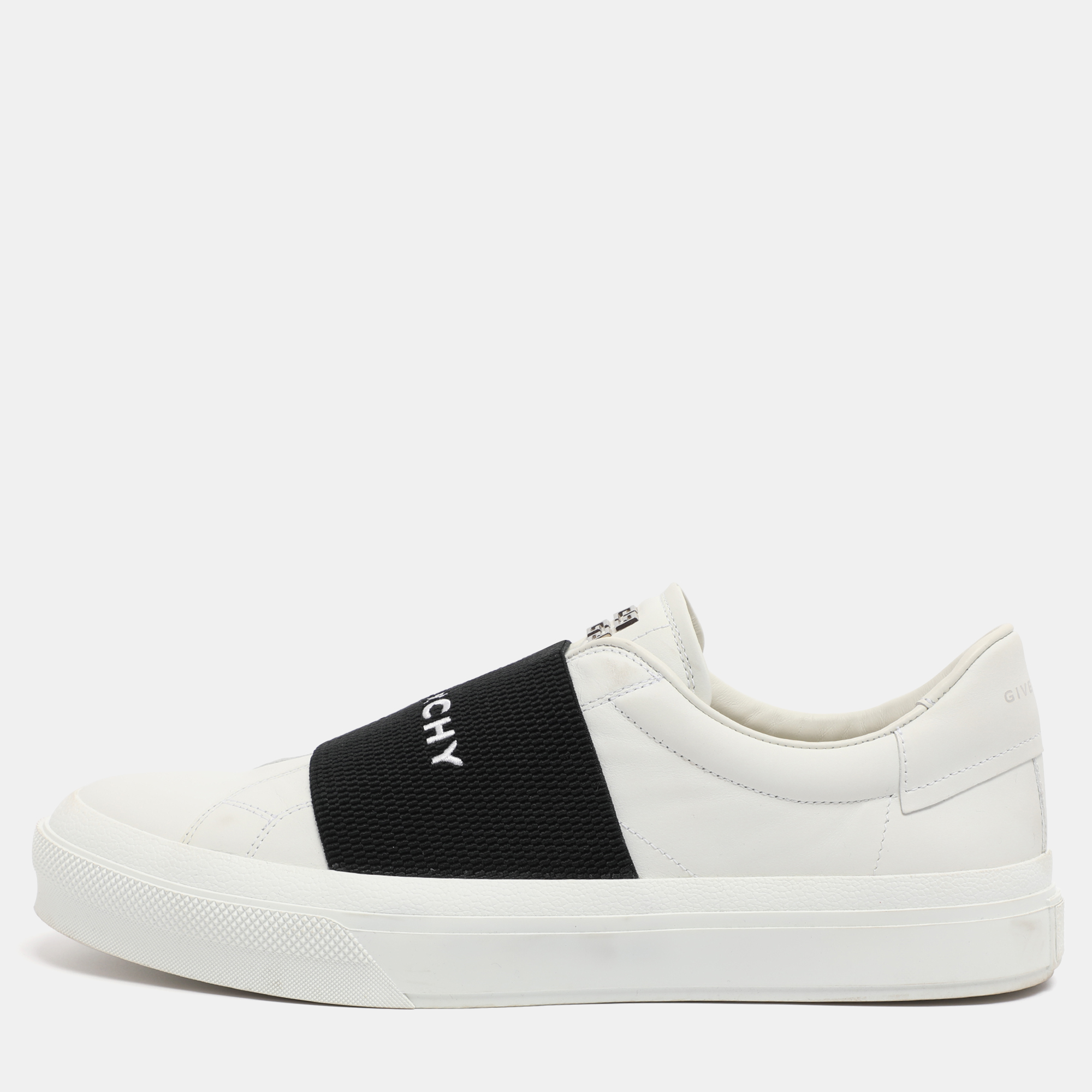 

Givenchy White/Black Leather Urban Street Logo Slip On Sneakers Size