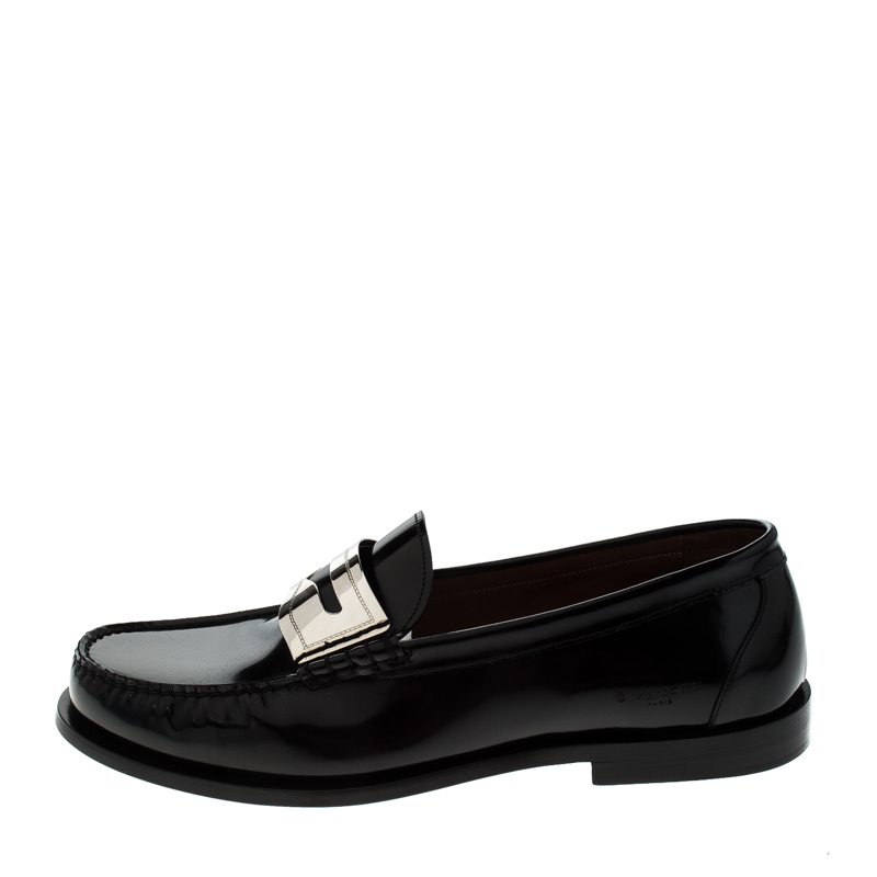 

Givenchy Black Leather Penny Slip On Loafers Size