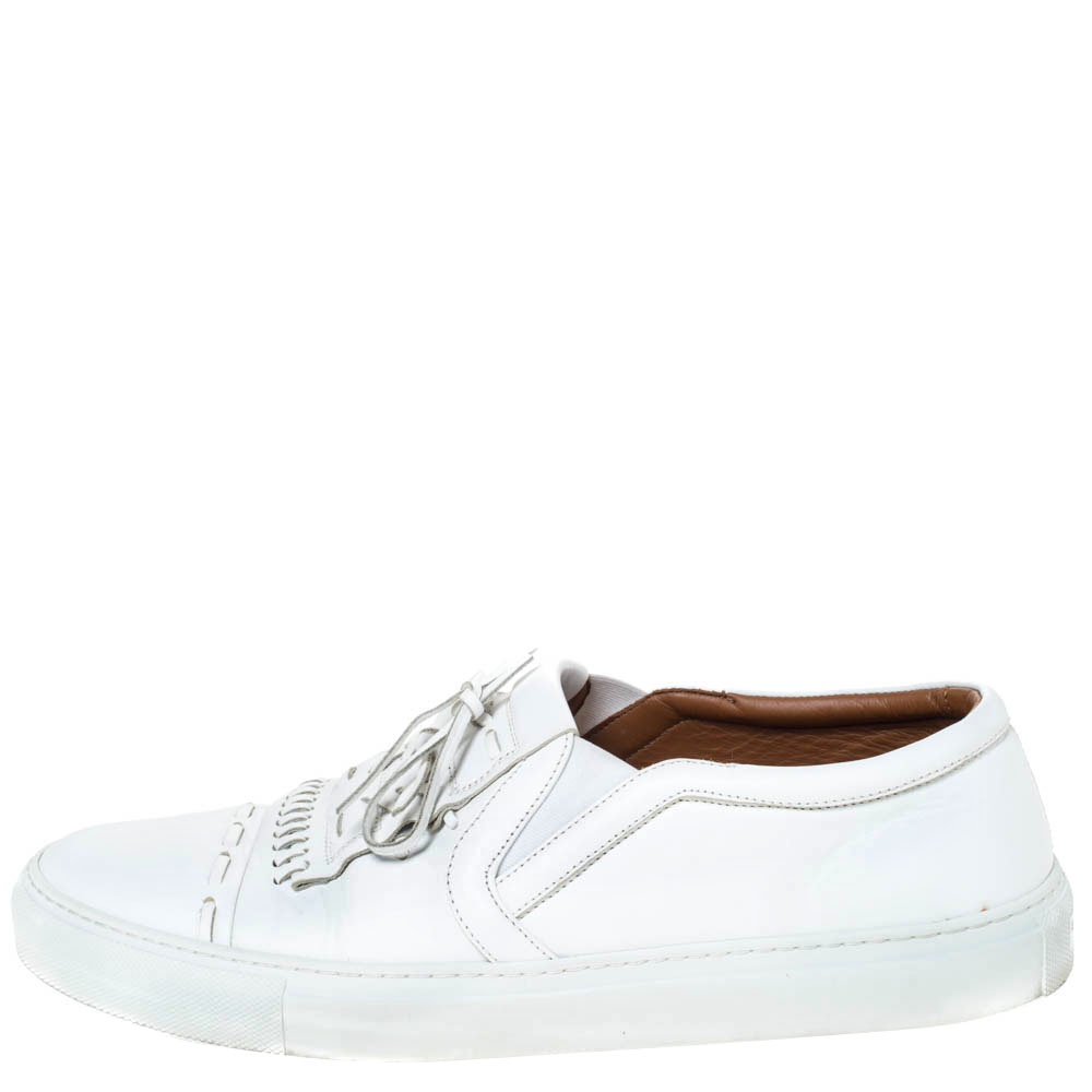 

Givenchy White Leather Bow And Stitch Detail Slip On Sneaker Size