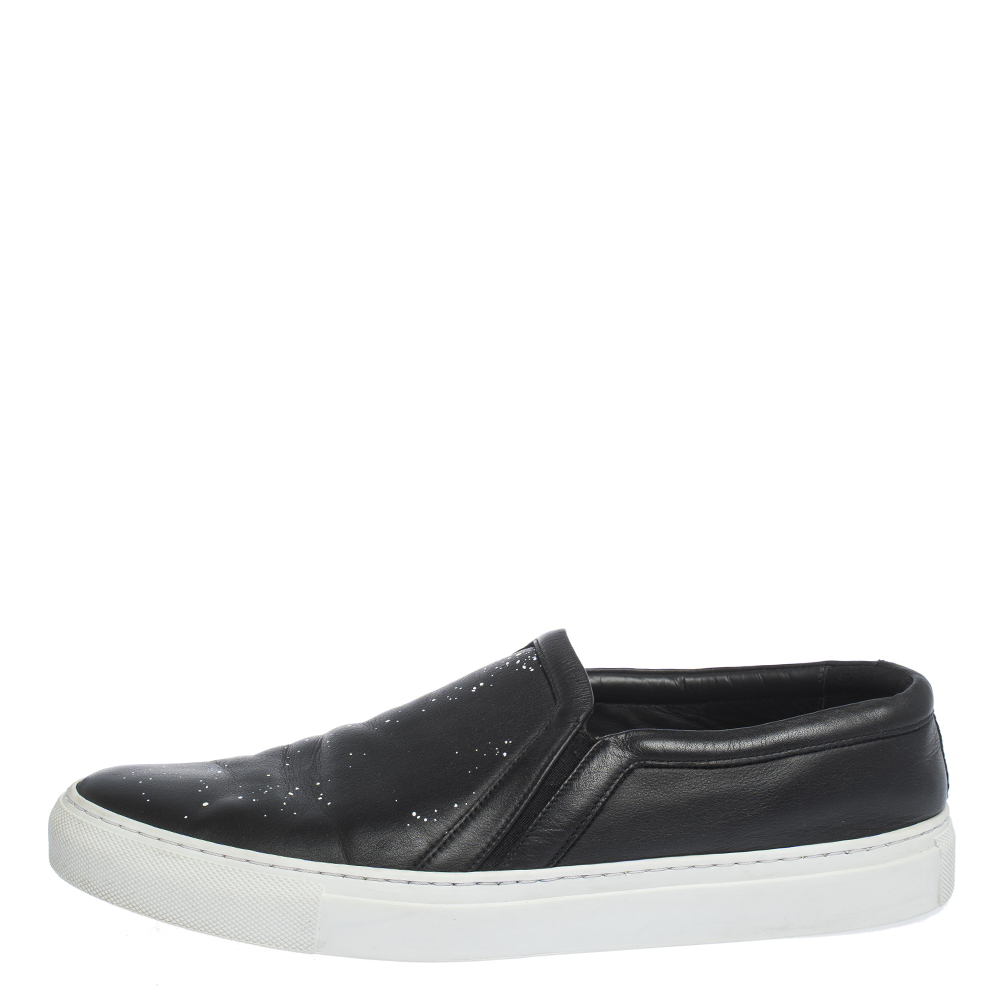 

Givenchy Black Logo Printed Leather Slip On Sneakers Size