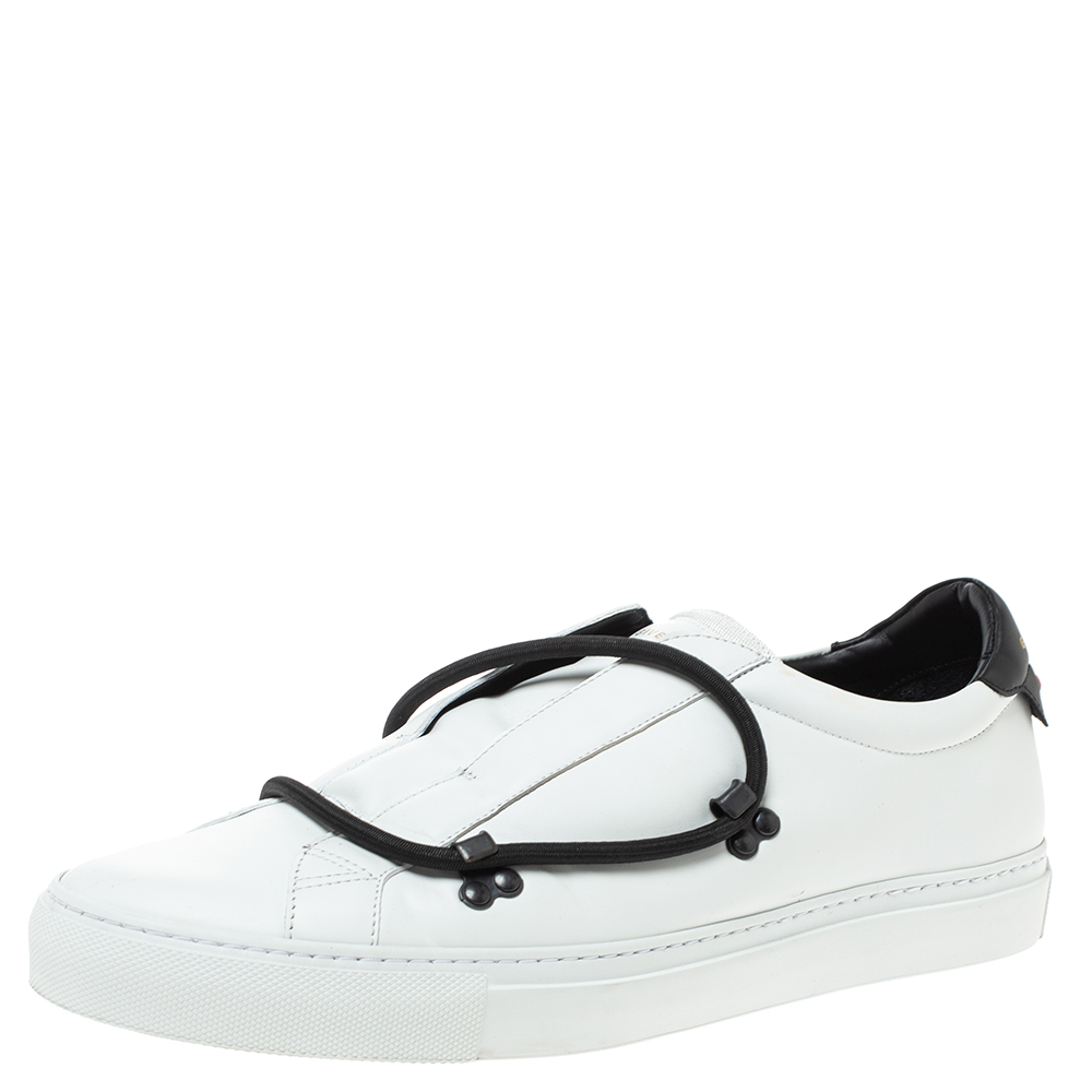 Pre Owned Givenchy White Leather Urban Street Hike Slip On Sneakers Size 44