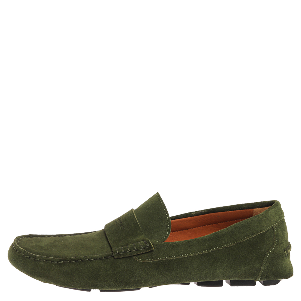 

Givenchy Green Suede Leather Slip On Loafers Size
