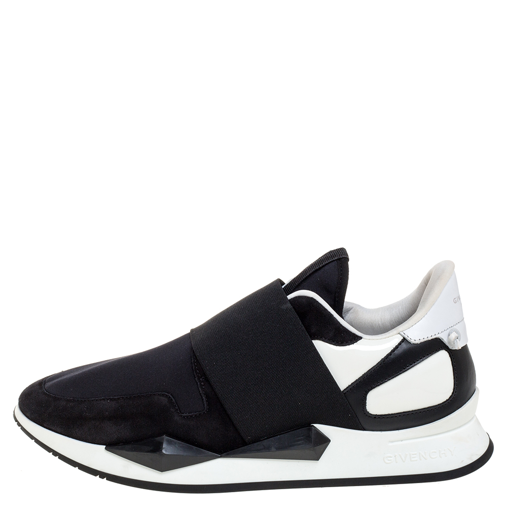

Givenchy Black/White Suede And Neoprene Paneled Sneakers Size