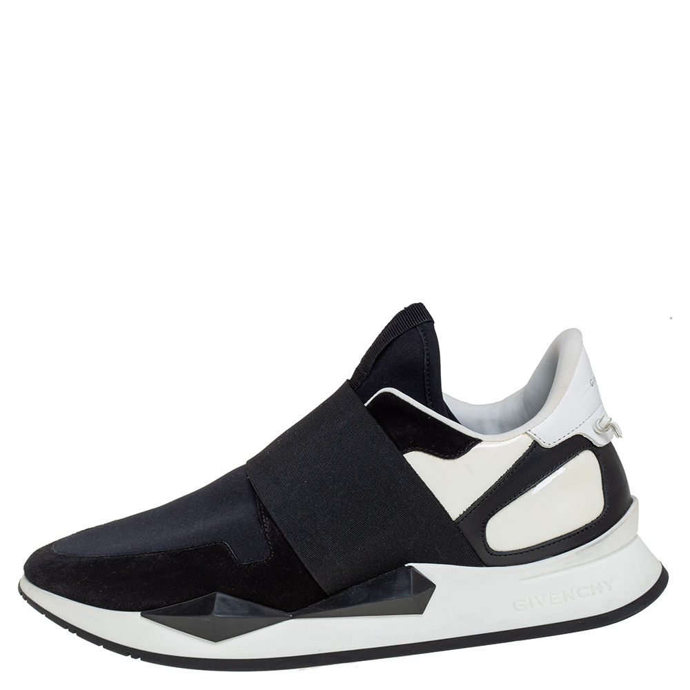 

Givenchy Black/White Suede And Neoprene Paneled Sneakers Size