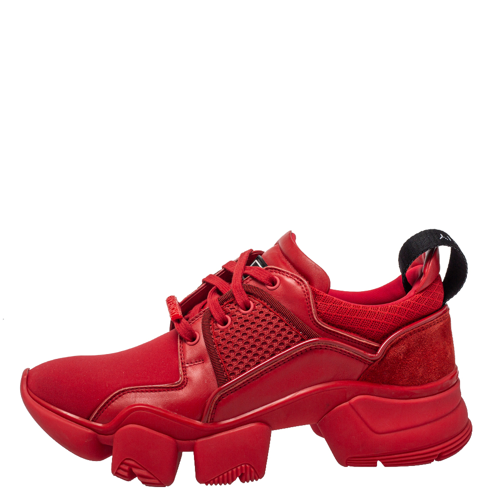 

Givenchy Red Neoprene And Leather Jaw Low Top Sneakers Size