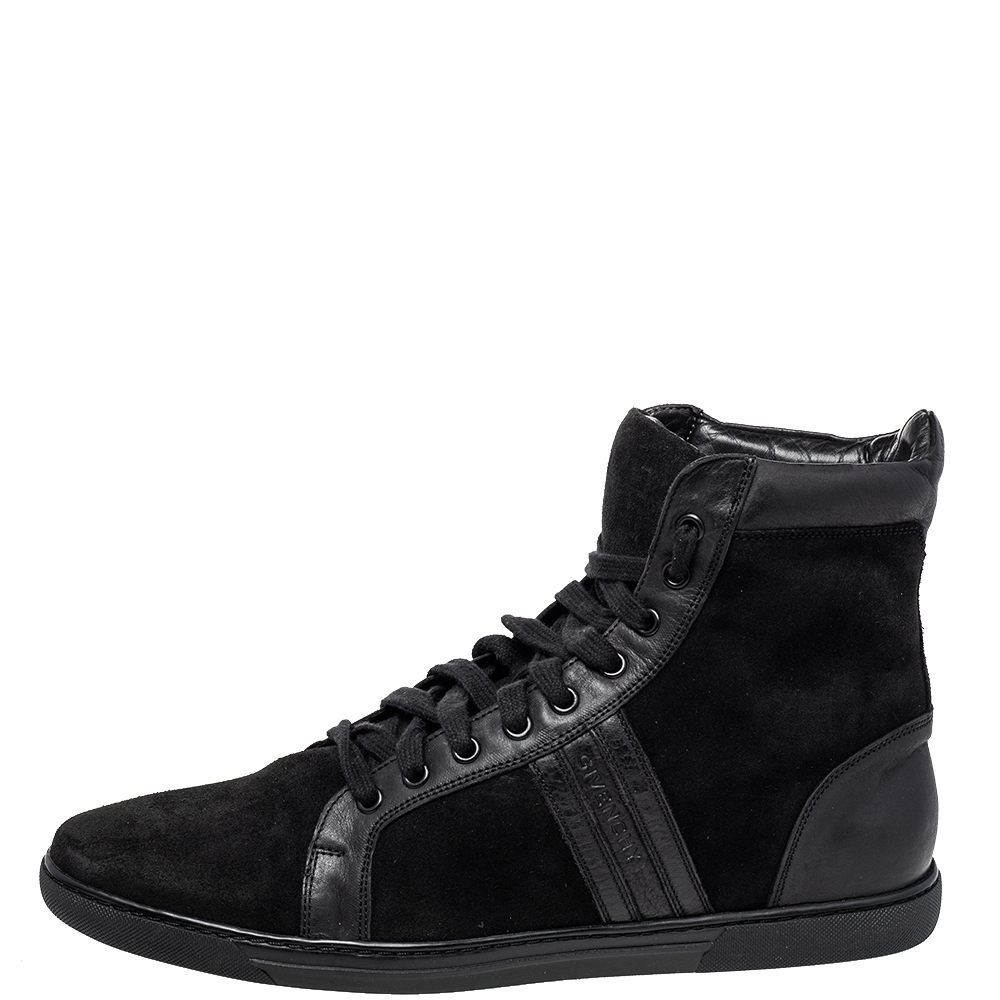 

Givenchy Black Suede and Leather High Top Sneakers Size