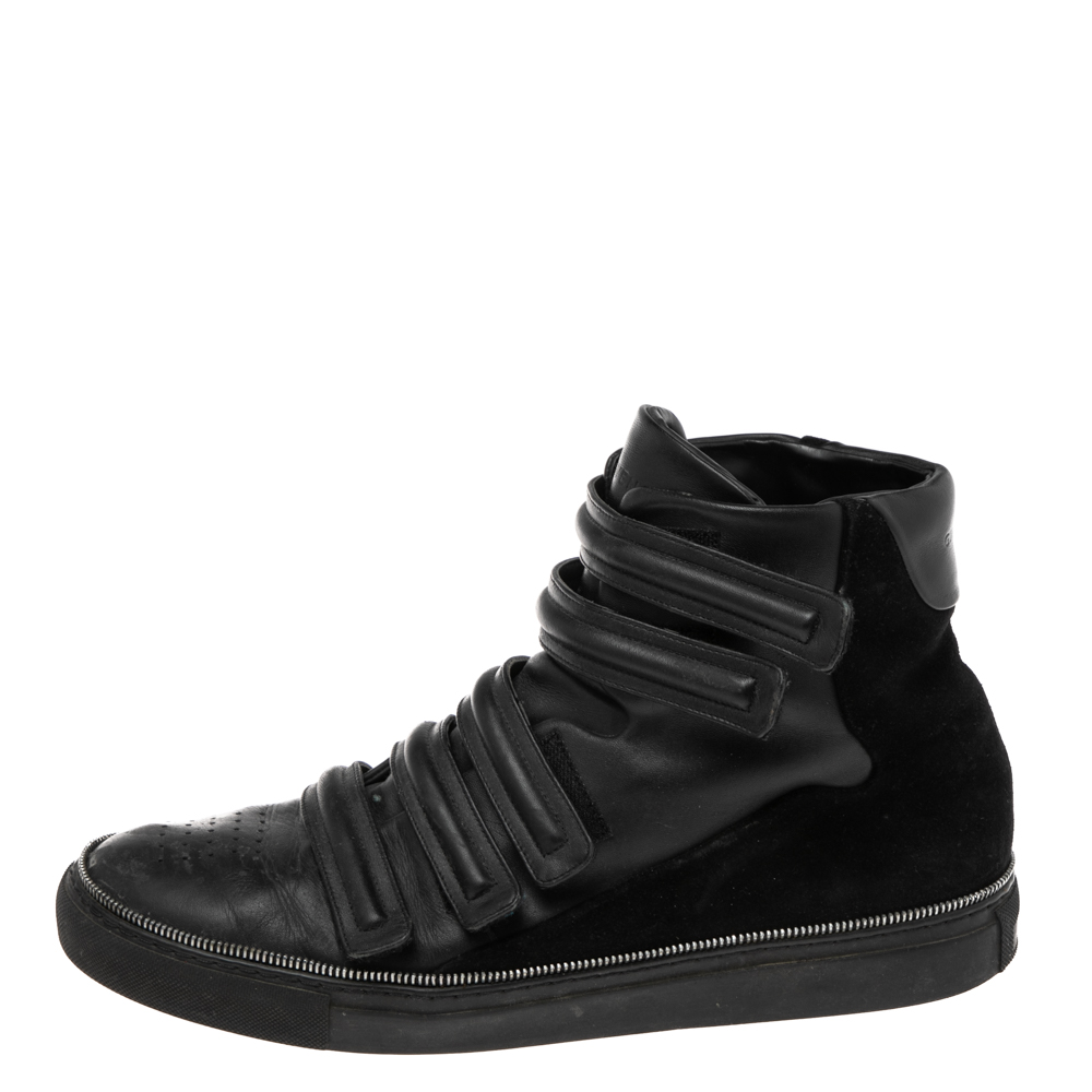 

Givenchy Black Leather And Suede High Top Sneakers Size